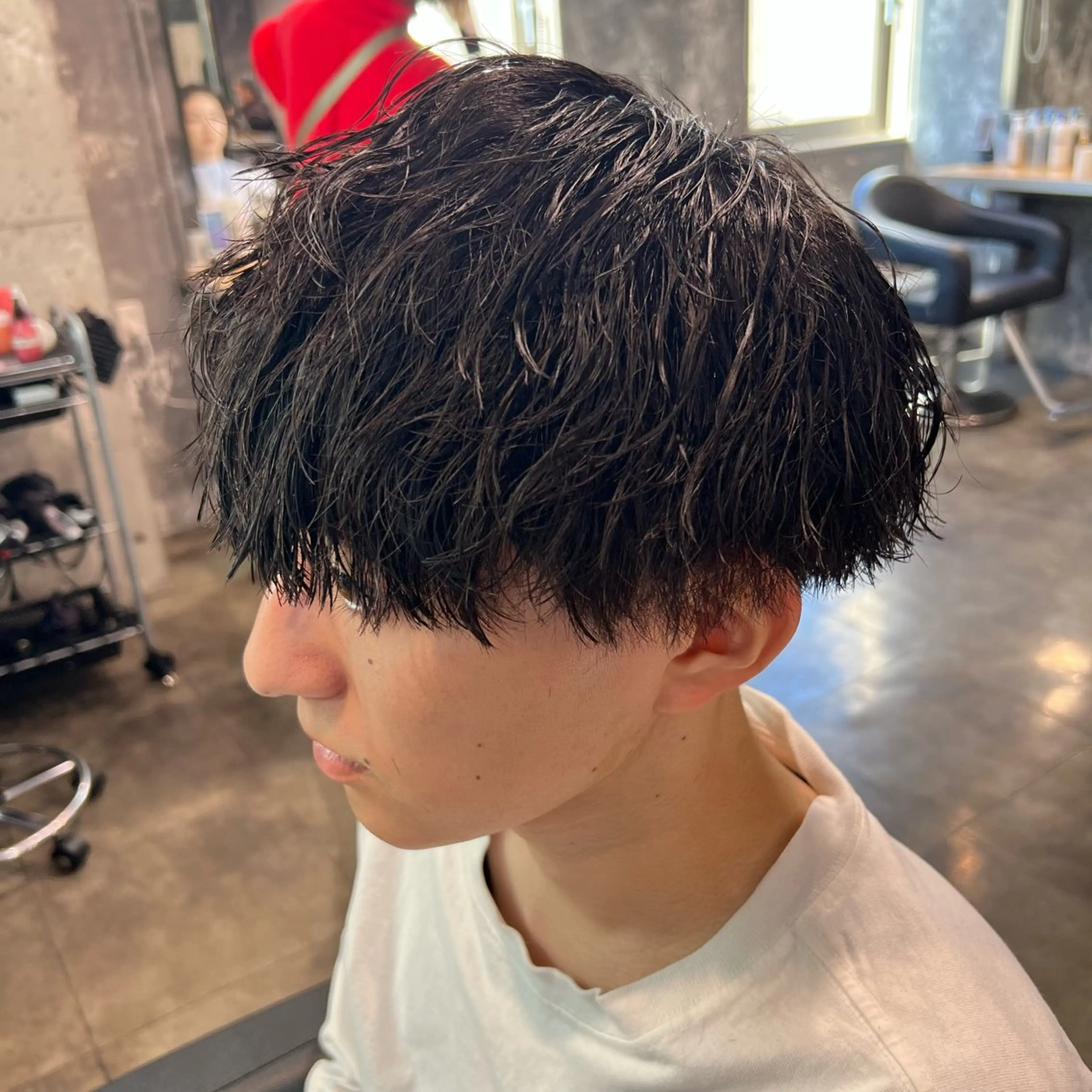 ショート カラー パーマ ヘアアレンジ メンズ キッズ アップバング センターパート メンズハイライト マッシュ メンズパーマ 🔷横浜1のパーマ 職人🔷将太郎のヘアスタイル