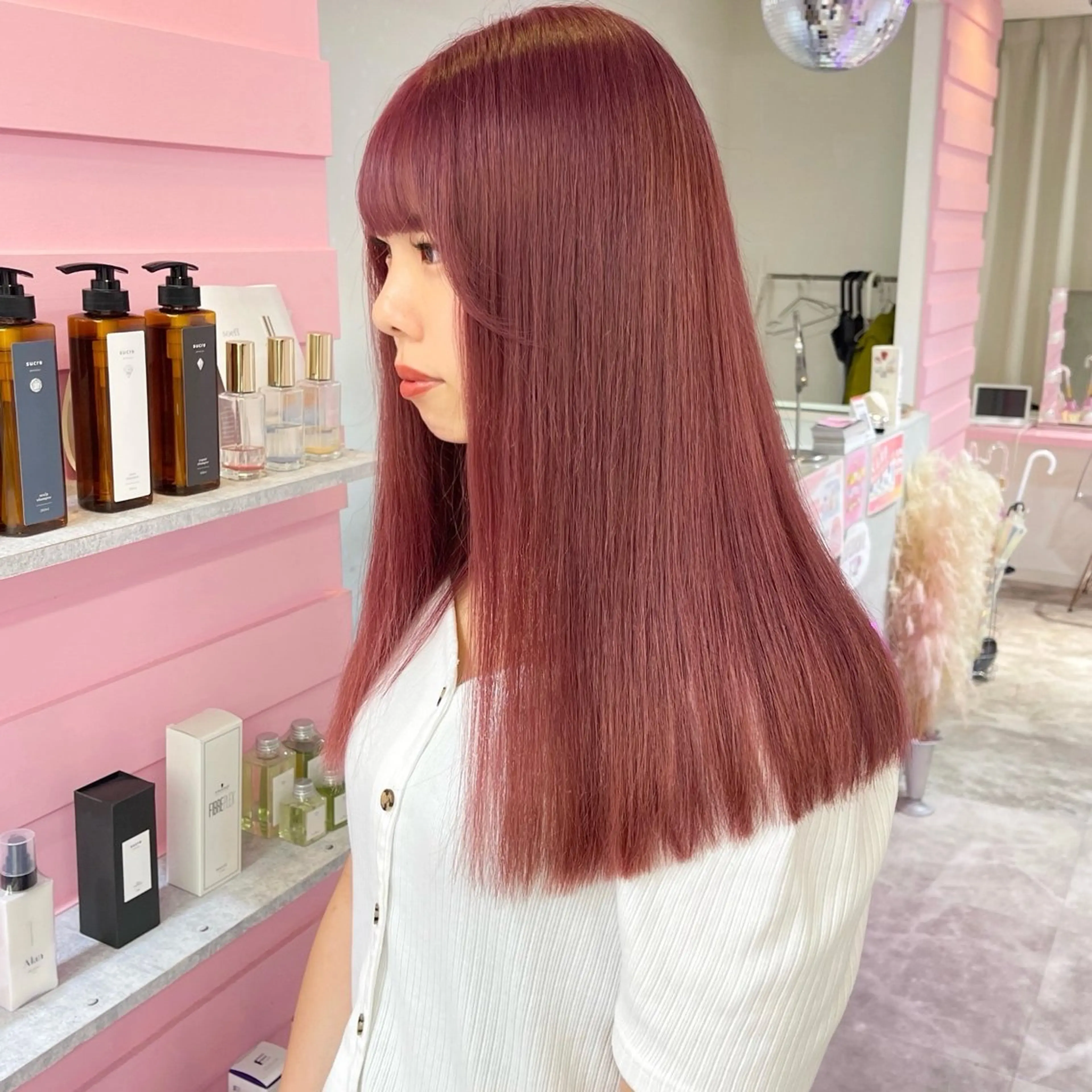 ロング カラー カット ヘアカラー 🎀ミルクティー/暖 色×レイヤー/マリアのヘアスタイル