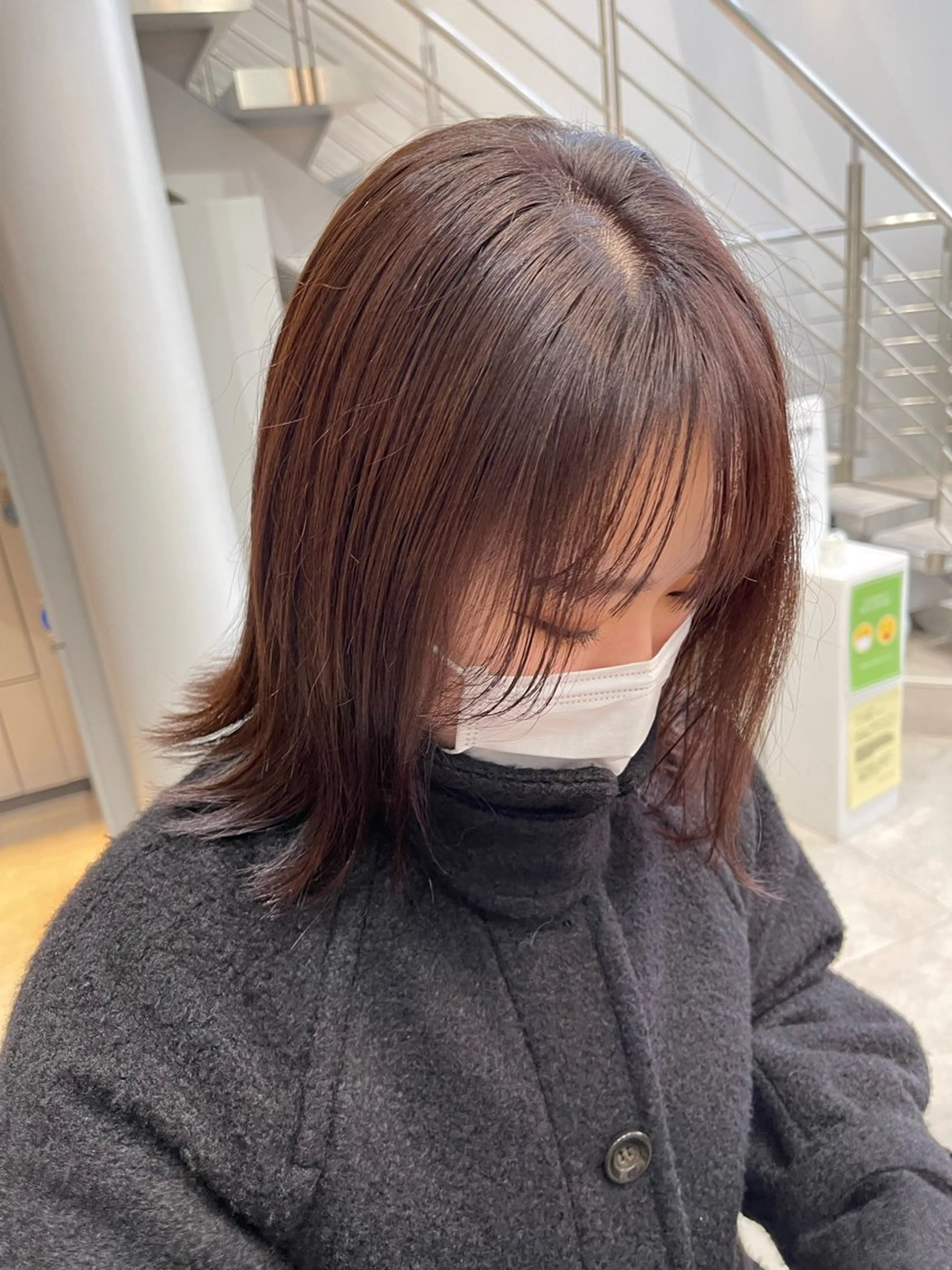 ミディアム カラー アッシュ カット ヘアカラー トリートメント 石原圭悟 /ショート/艶カラーのヘアスタイル