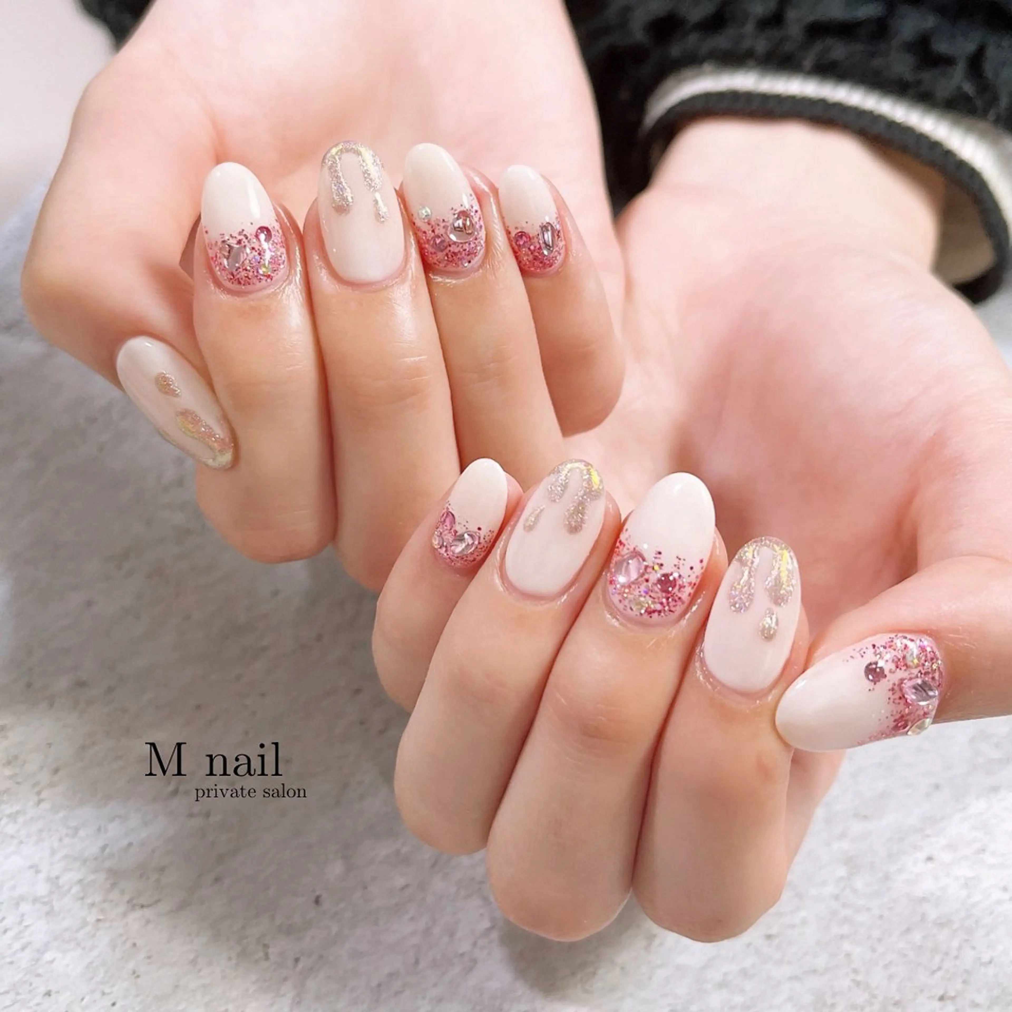ネイル ストーンネイル ハンドネイル M nailのネイルデザイン