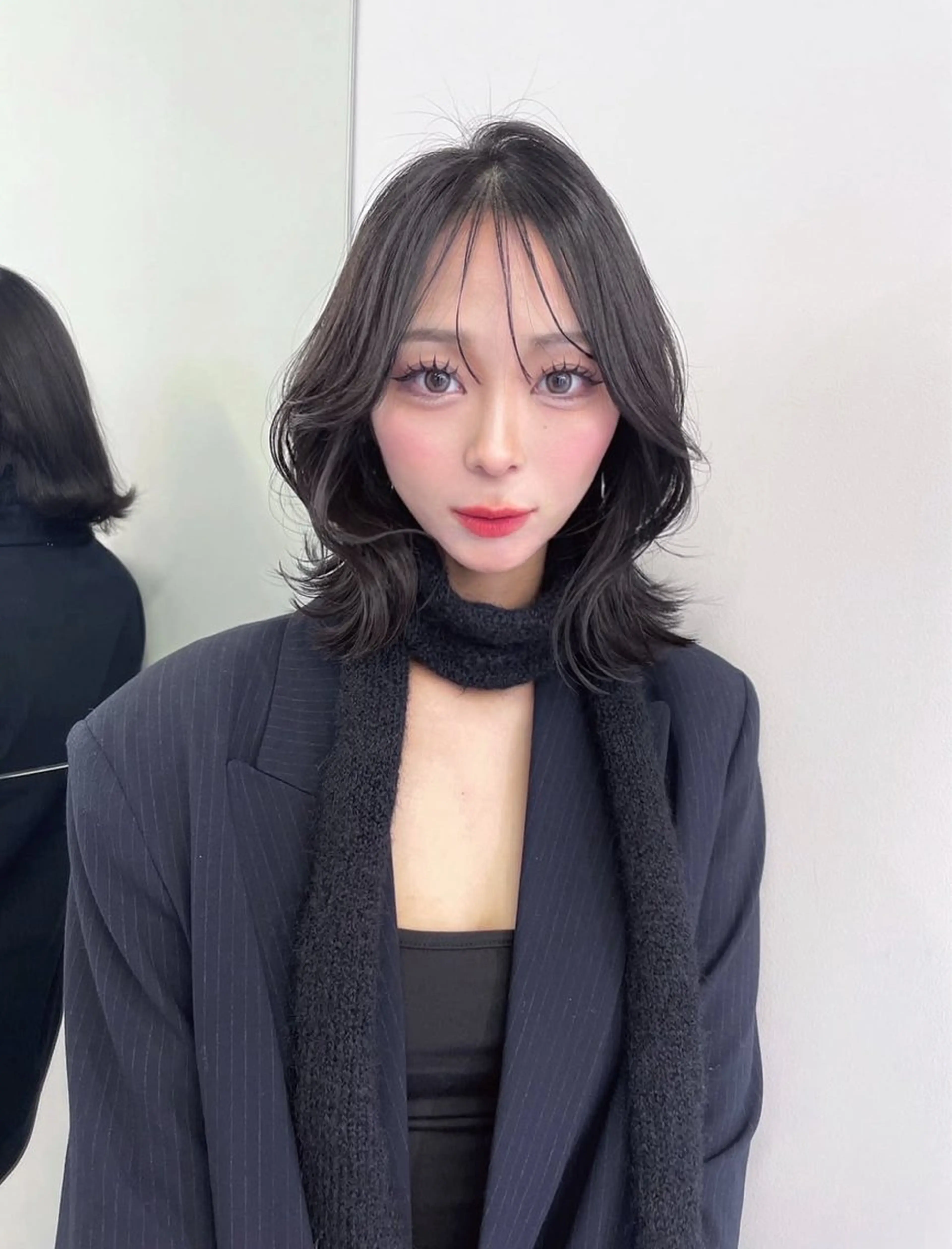 ミディアム カラー カット ヘアカラー トリートメント レイヤー/髪質改善 /透け感カラー/艶髪のヘアスタイル