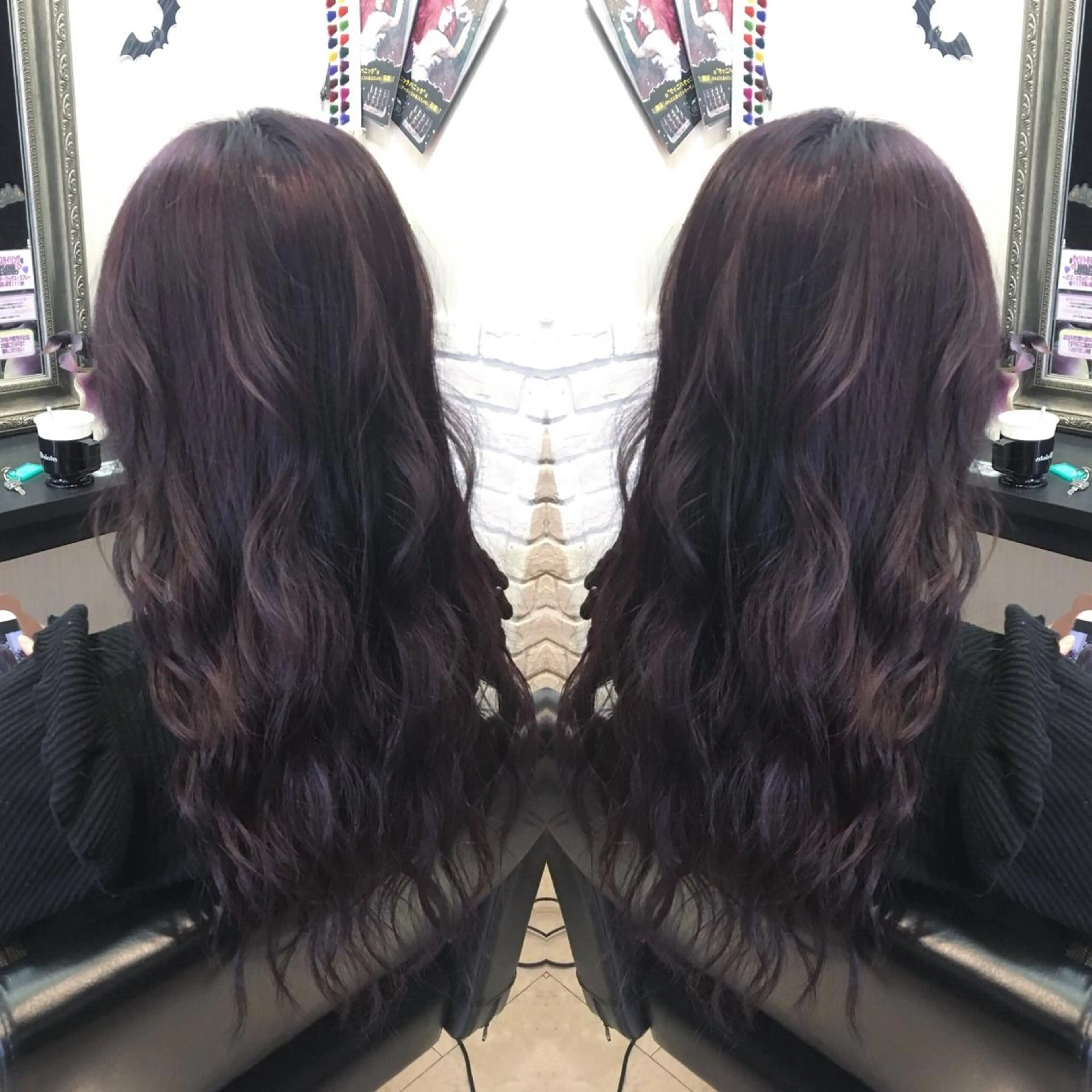 ロング カラー パープルカラー 💓シールエクステ ルミエールのヘアスタイル