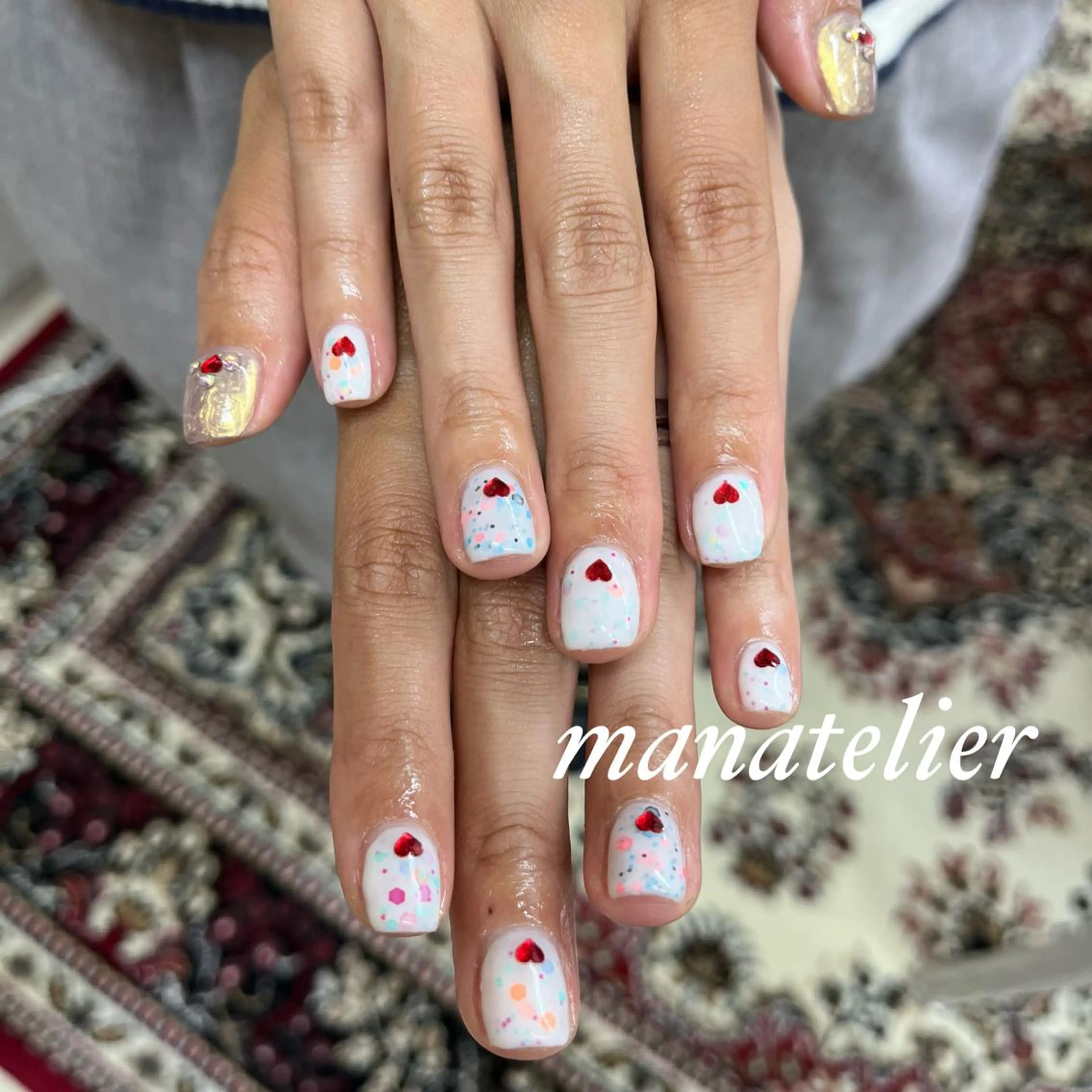 ネイル ハート ハンドネイル manatelier マナトリエのネイルデザイン