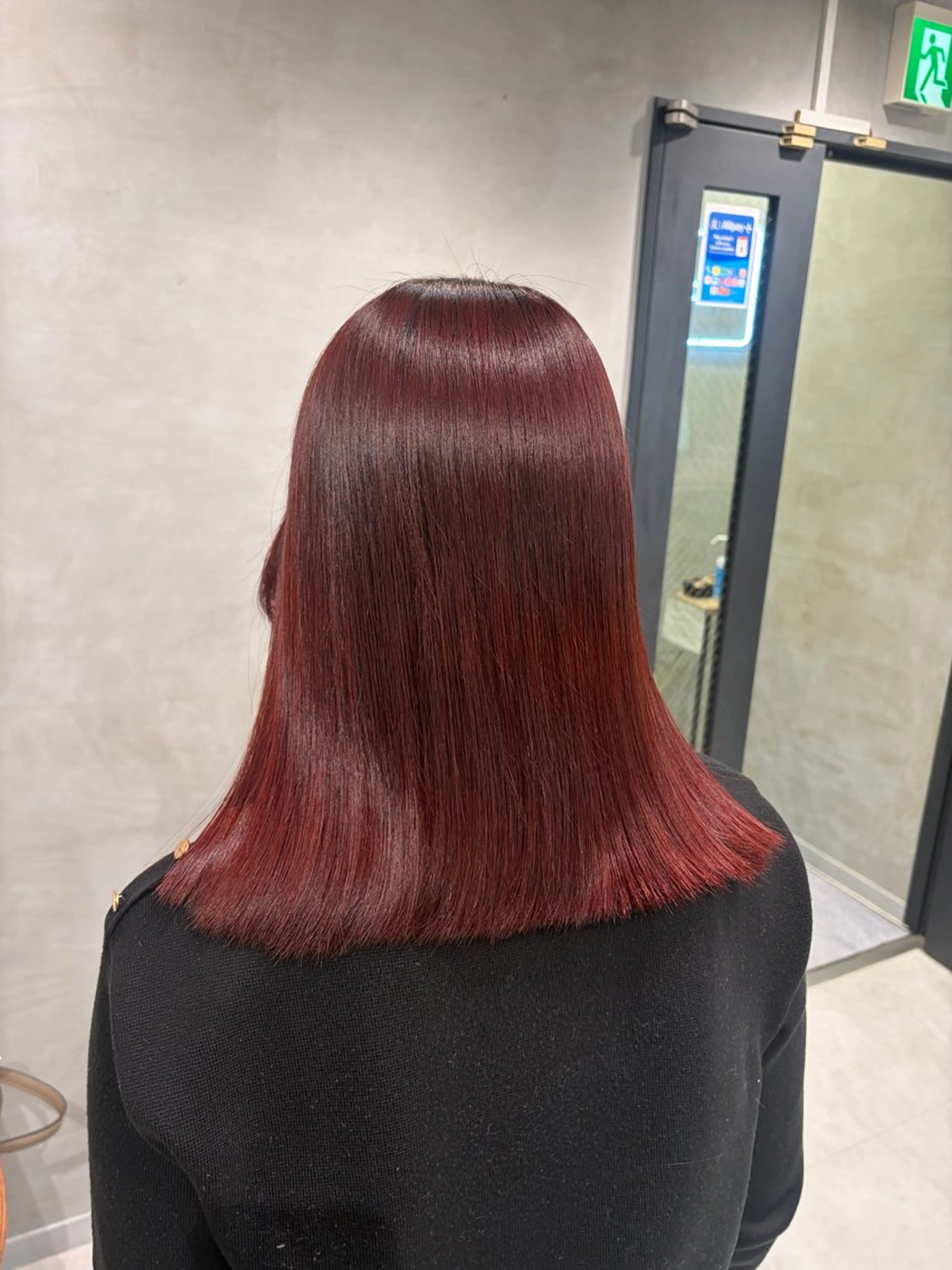 ミディアム カラー ボルドーカラー ブリーチ✨/似合わせ カラー🎀/Yuzuのヘアスタイル