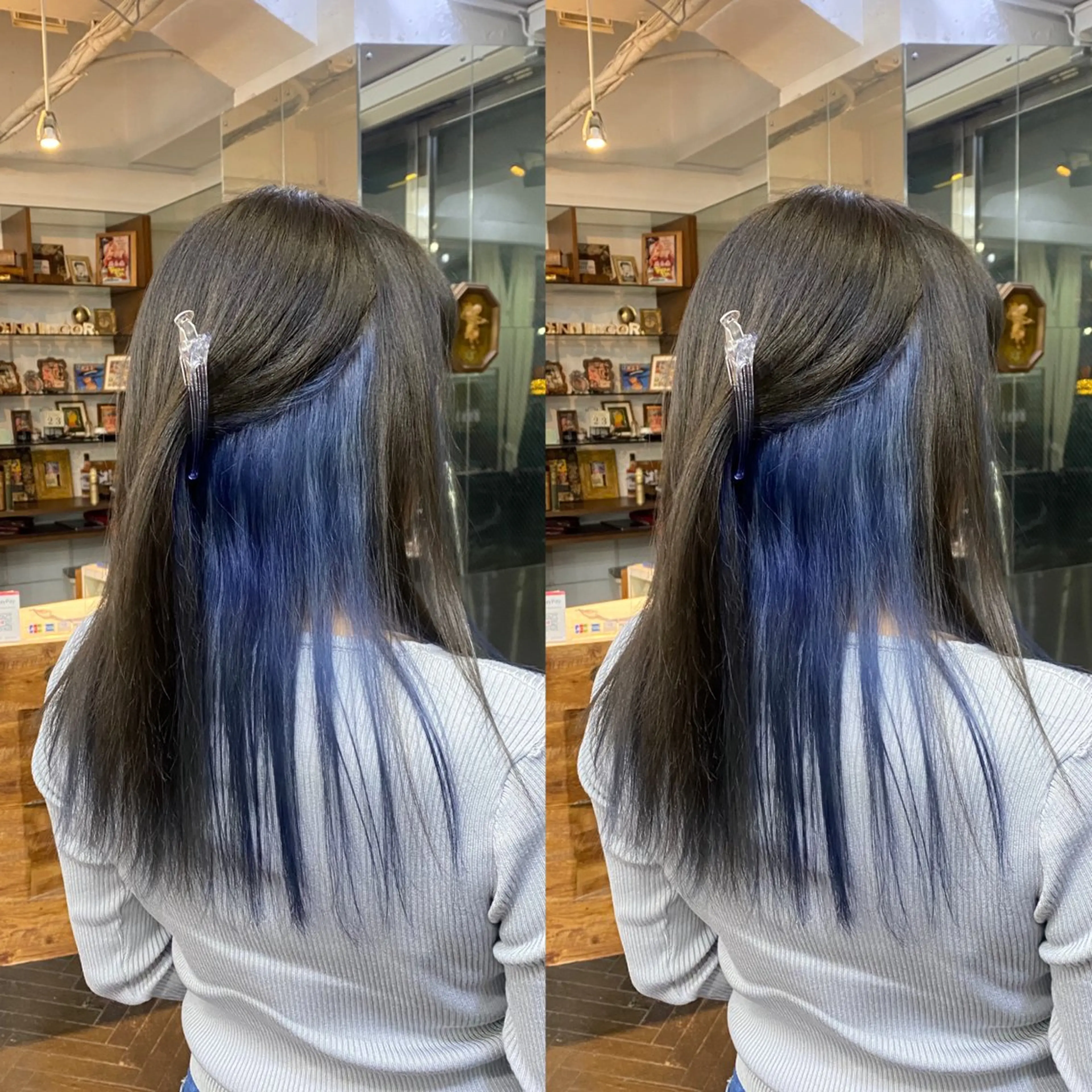 ミディアム カラー ブルーカラー 💎ハイトーン/艶 カラー モエカ💎のヘアスタイル