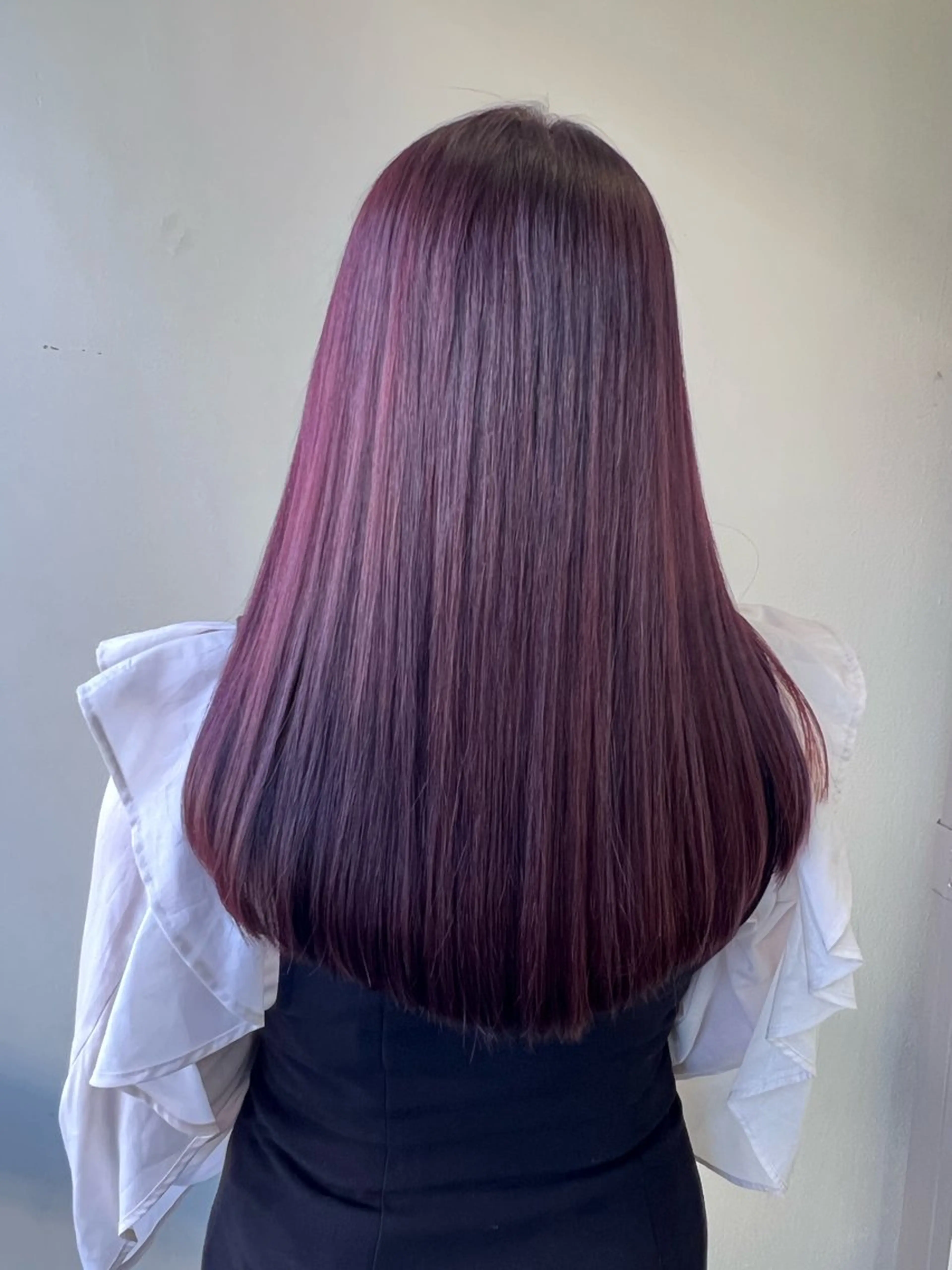 セミロング 縮毛矯正 カット ヘアカラー トリートメント レイヤーカット 🇰🇷SAYAのヘアスタイル