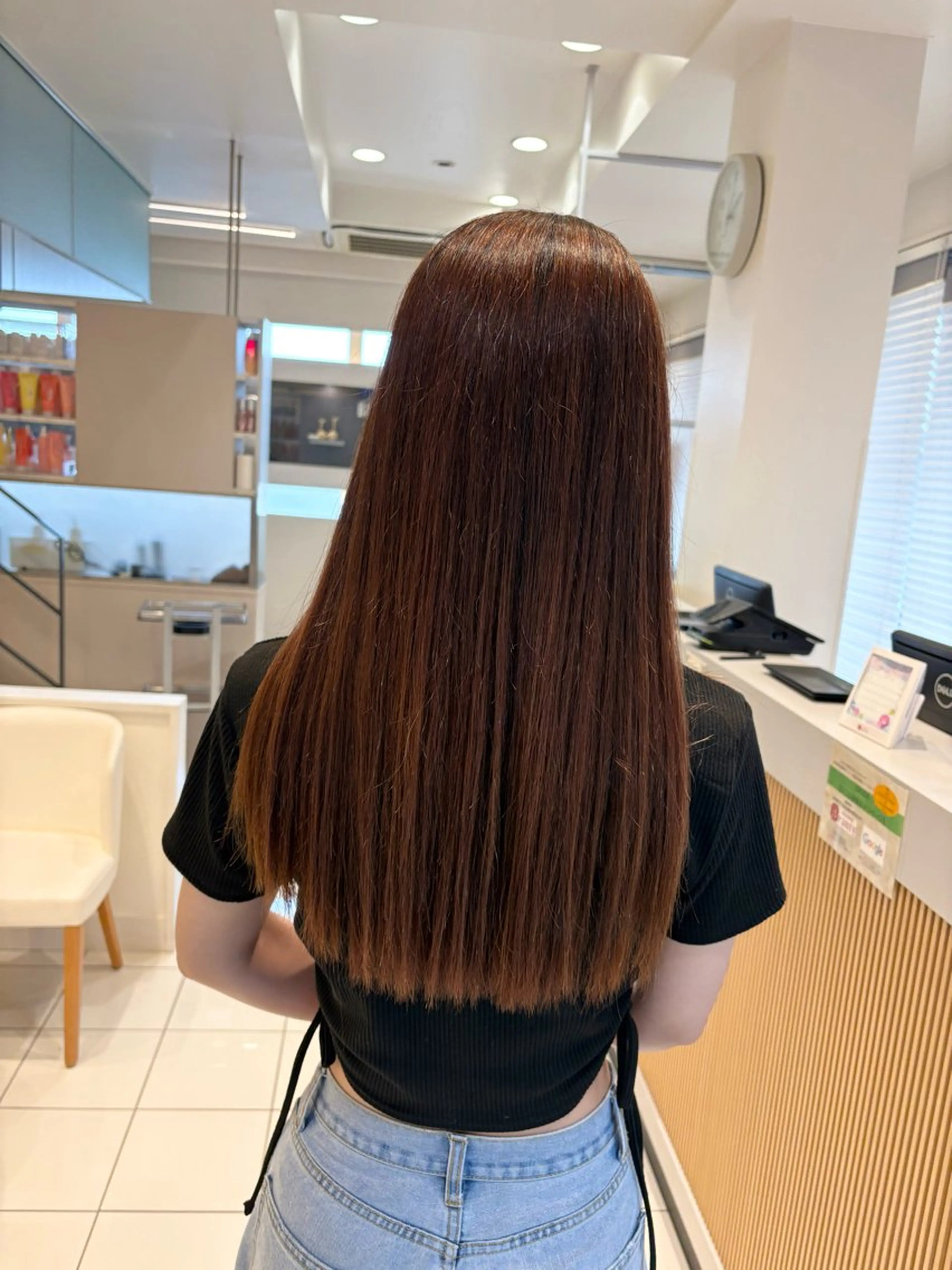 ロング カット 縮毛矯正 🌷【暖色艶カラー】 shiori🌷のヘアスタイル