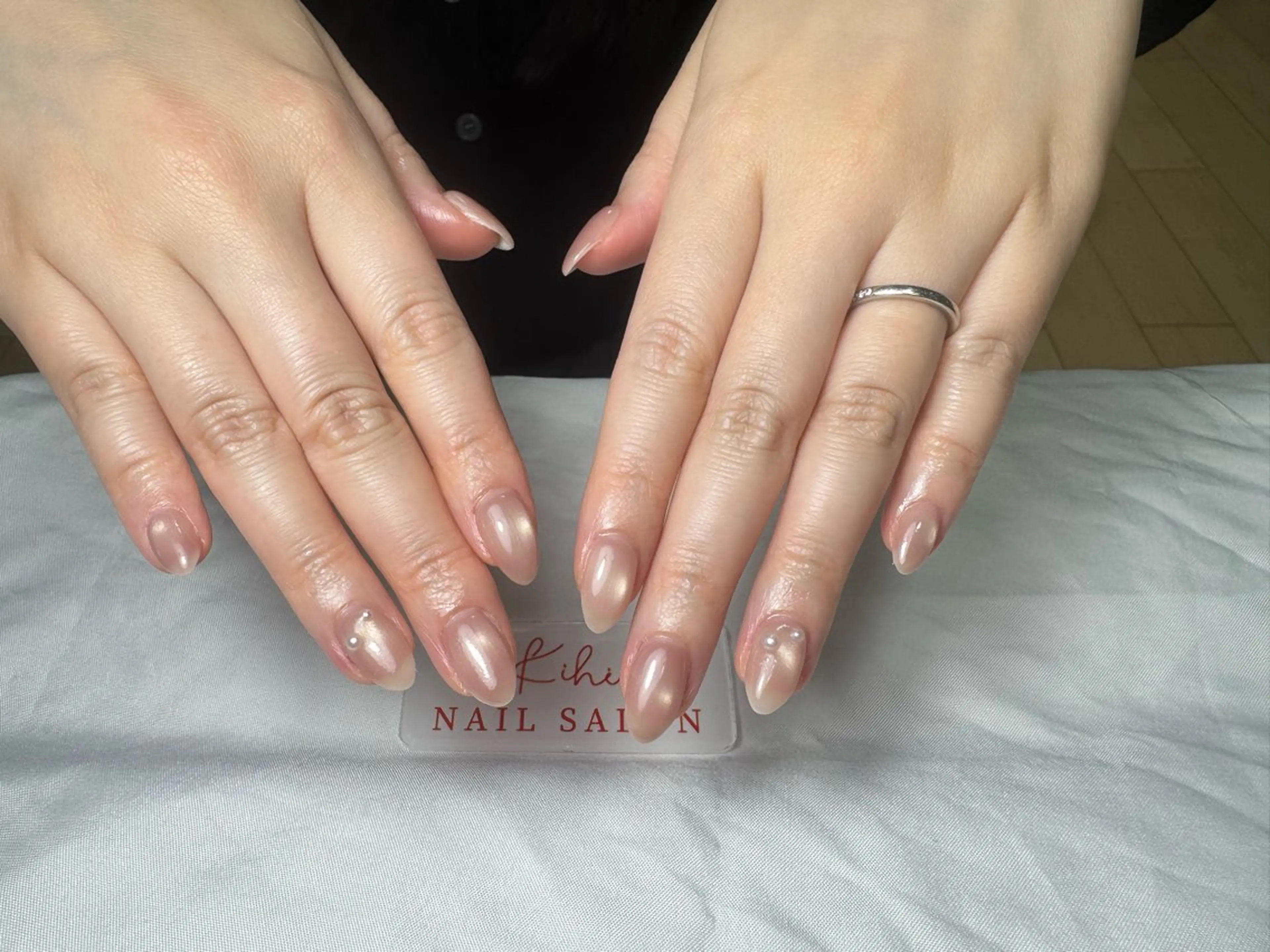 ネイル ハンドネイル ユリ🎀長さだし/ パラジェル/持ち込みのネイルデザイン