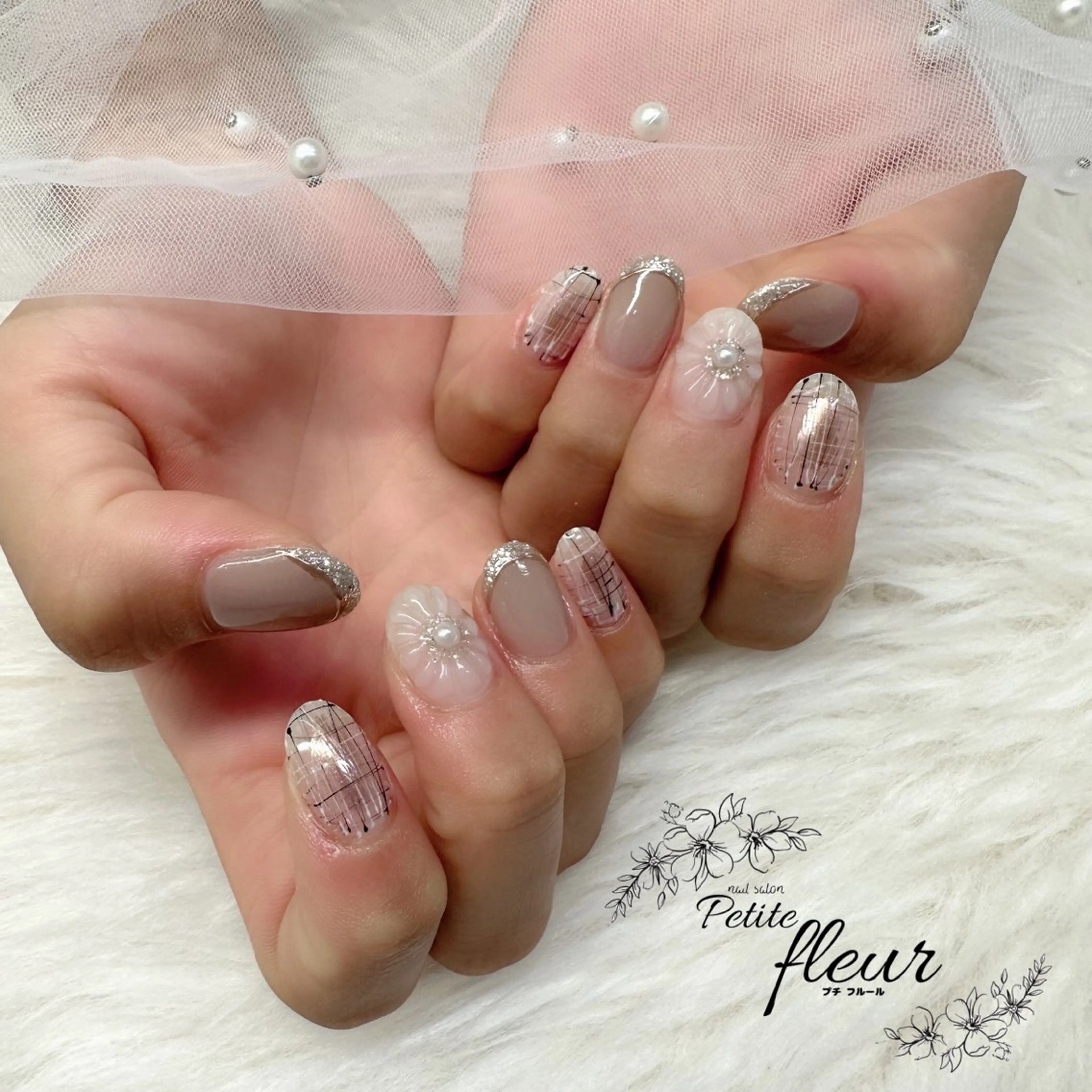 ネイル フラワーネイル ぷっくりネイル ❁⃘*。Petite fleur❁⃘*りさのネイルデザイン