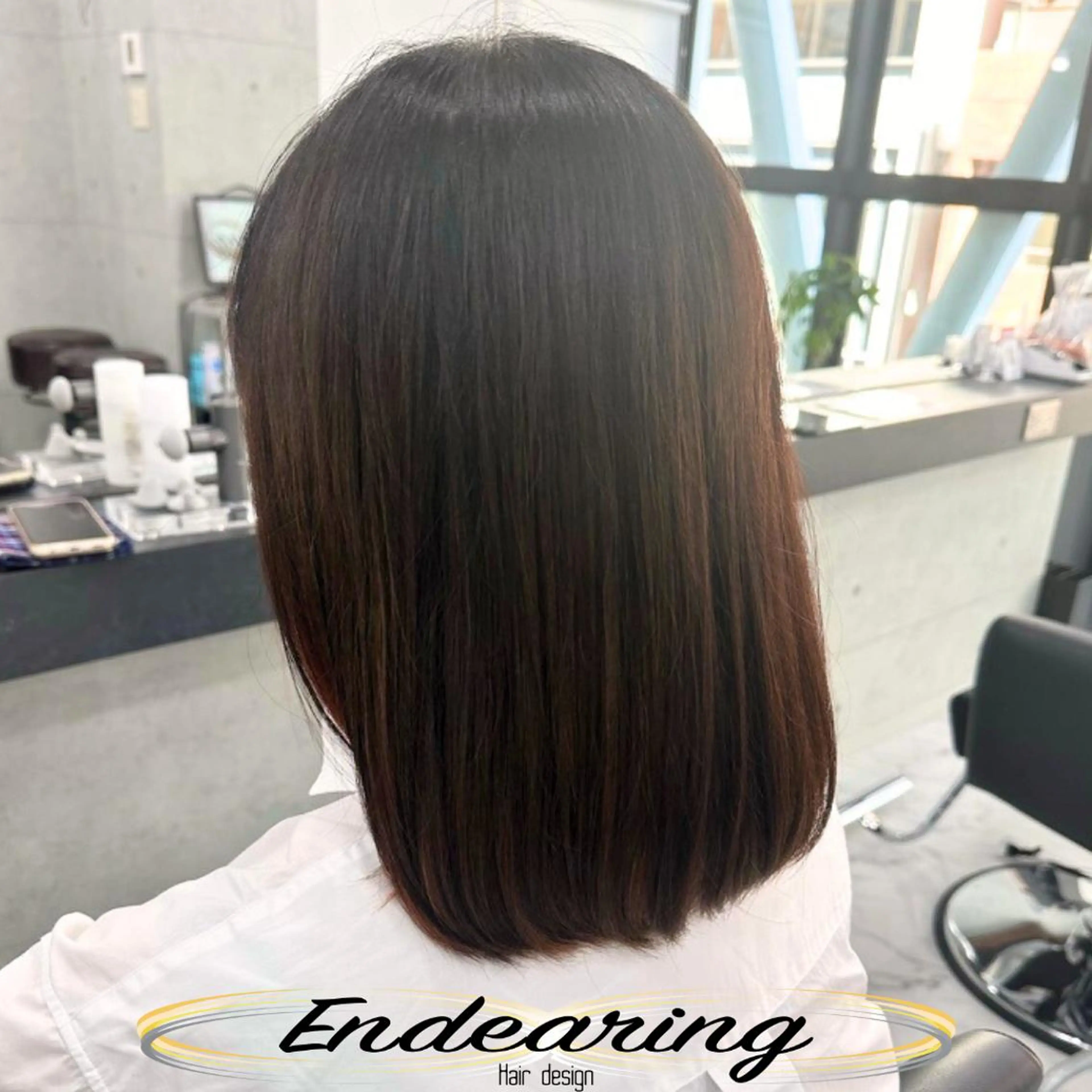 カラー 透明感カラー オレンジ オレンジピンク ピンクカラー ボブ カット ヘアカラー Endearing 銀座/レイヤーカットのヘアスタイル