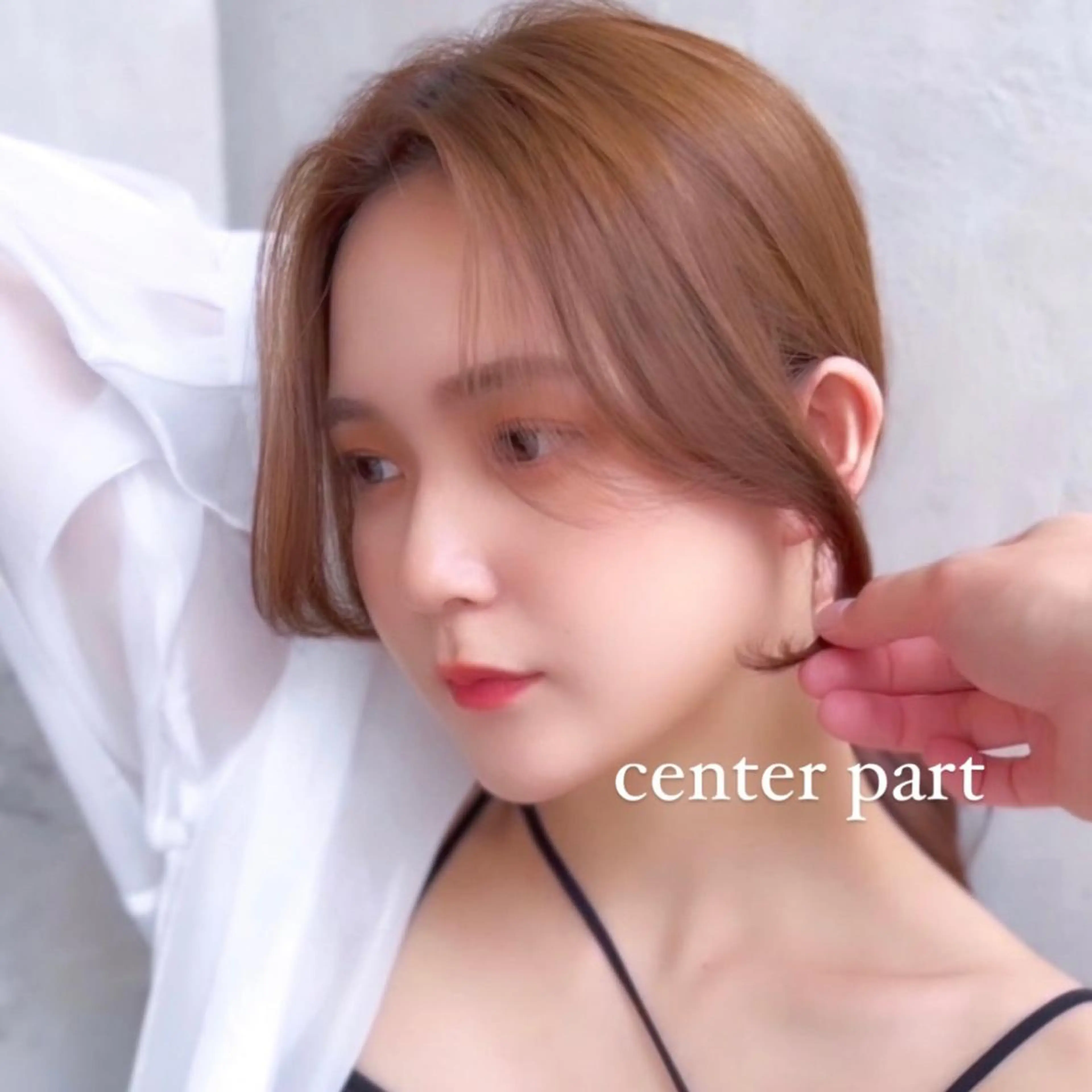 ミディアム カラー ヘアアレンジ 透明感カラー 顔周りカット 韓国風ヘア おくれ毛 小顔カット カット トリートメント ヘアセット 日本一の小顔カット/ ボブ/顔周り/韓国のヘアスタイル