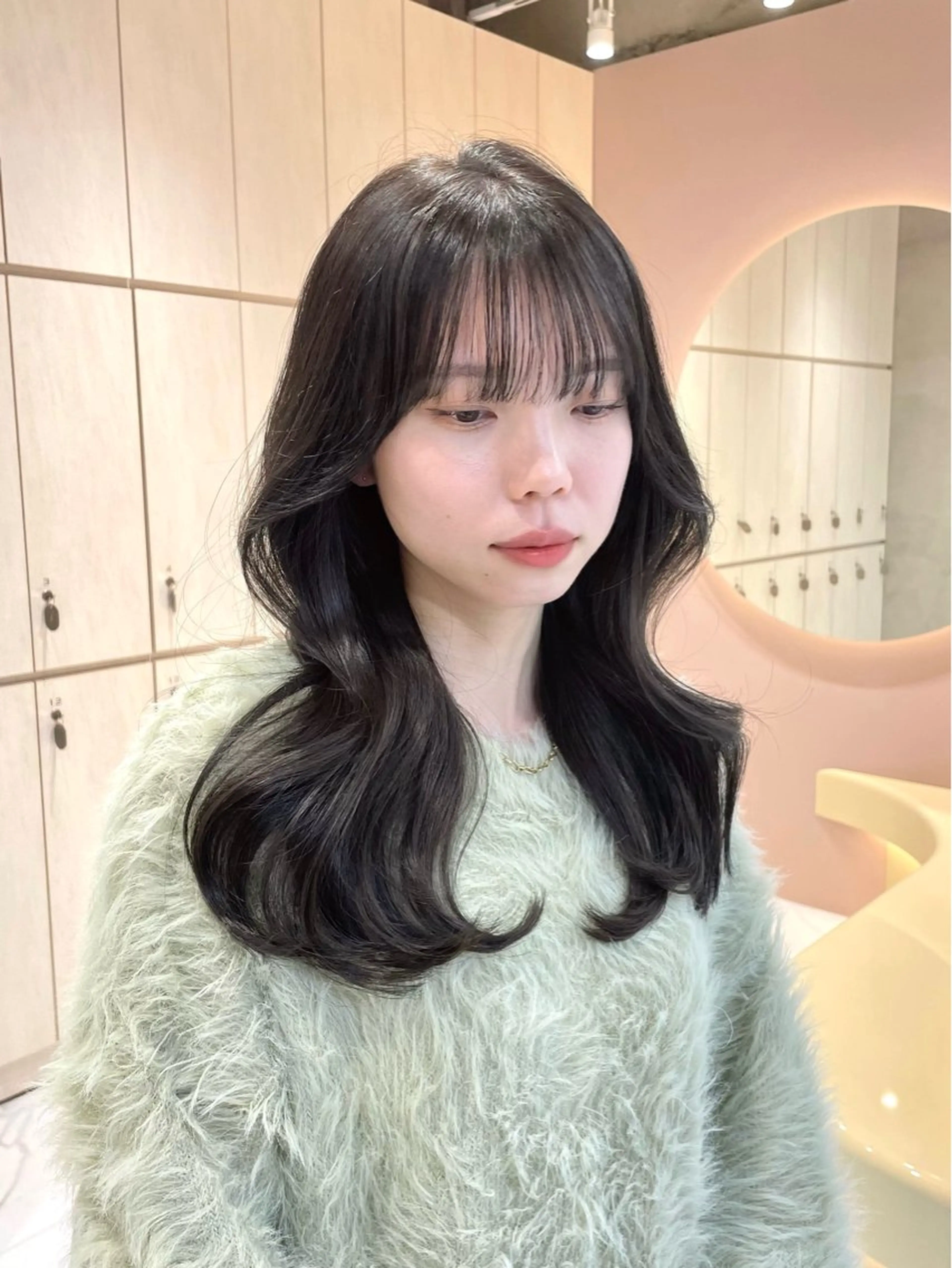 セミロング カラー 縮毛矯正ブリーチなし 🍒❤ゆうきのヘアスタイル