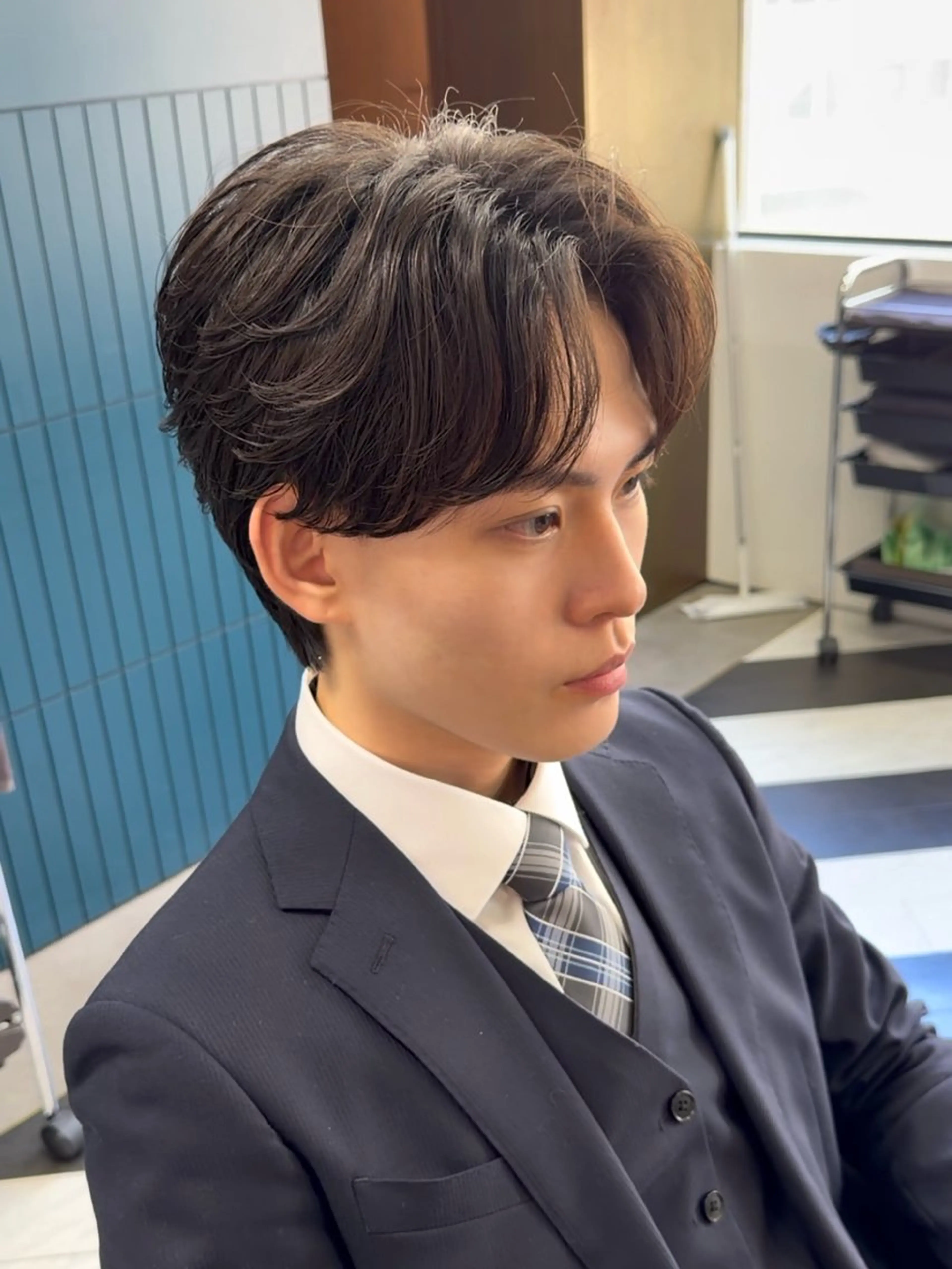 ショート カラー パーマ ヘアアレンジ メンズ 伊藤 陸のヘアスタイル