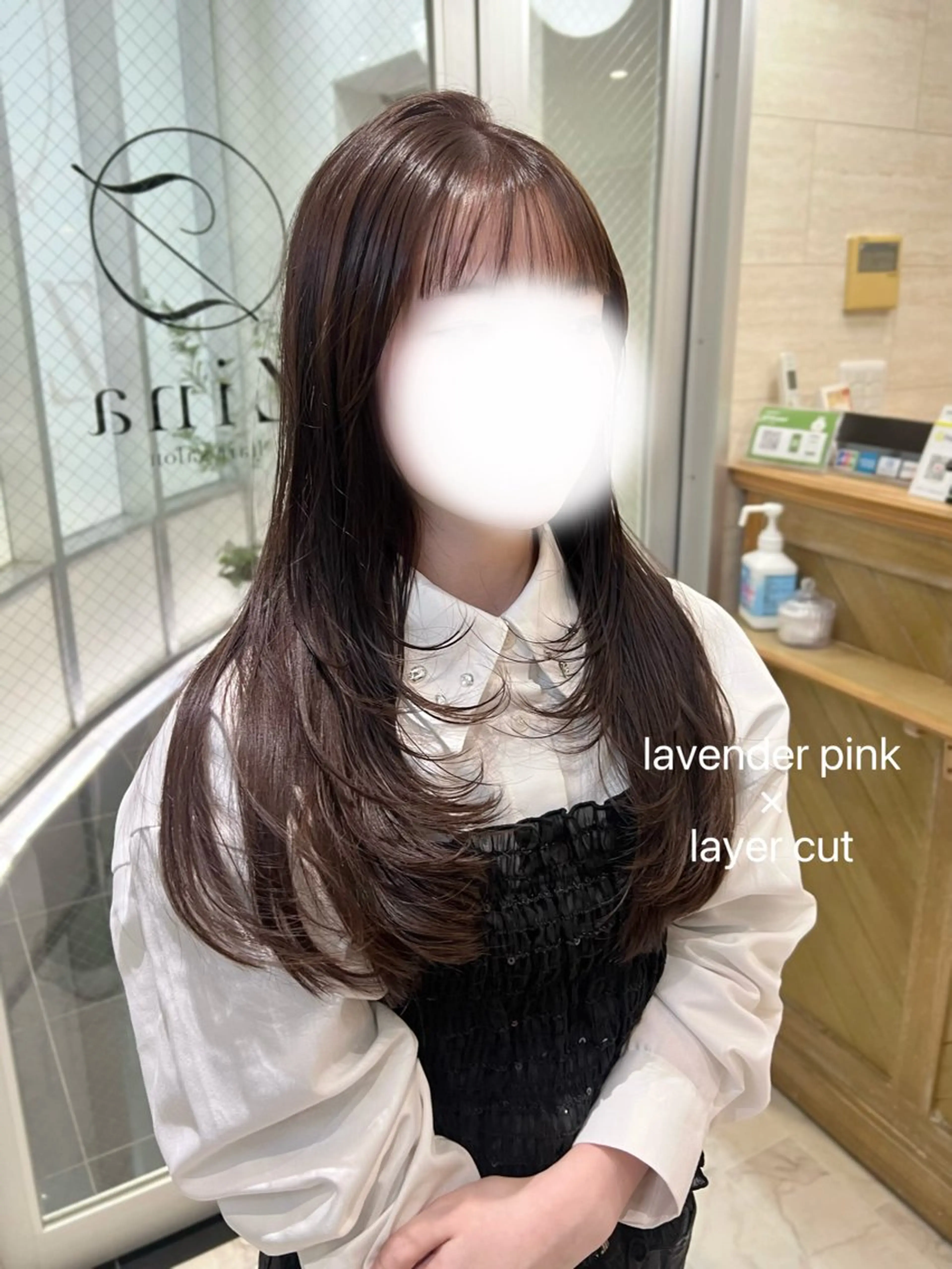 ロング カット ヘアカラー トリートメント 🎀zina/韓国 🎀amiのヘアスタイル