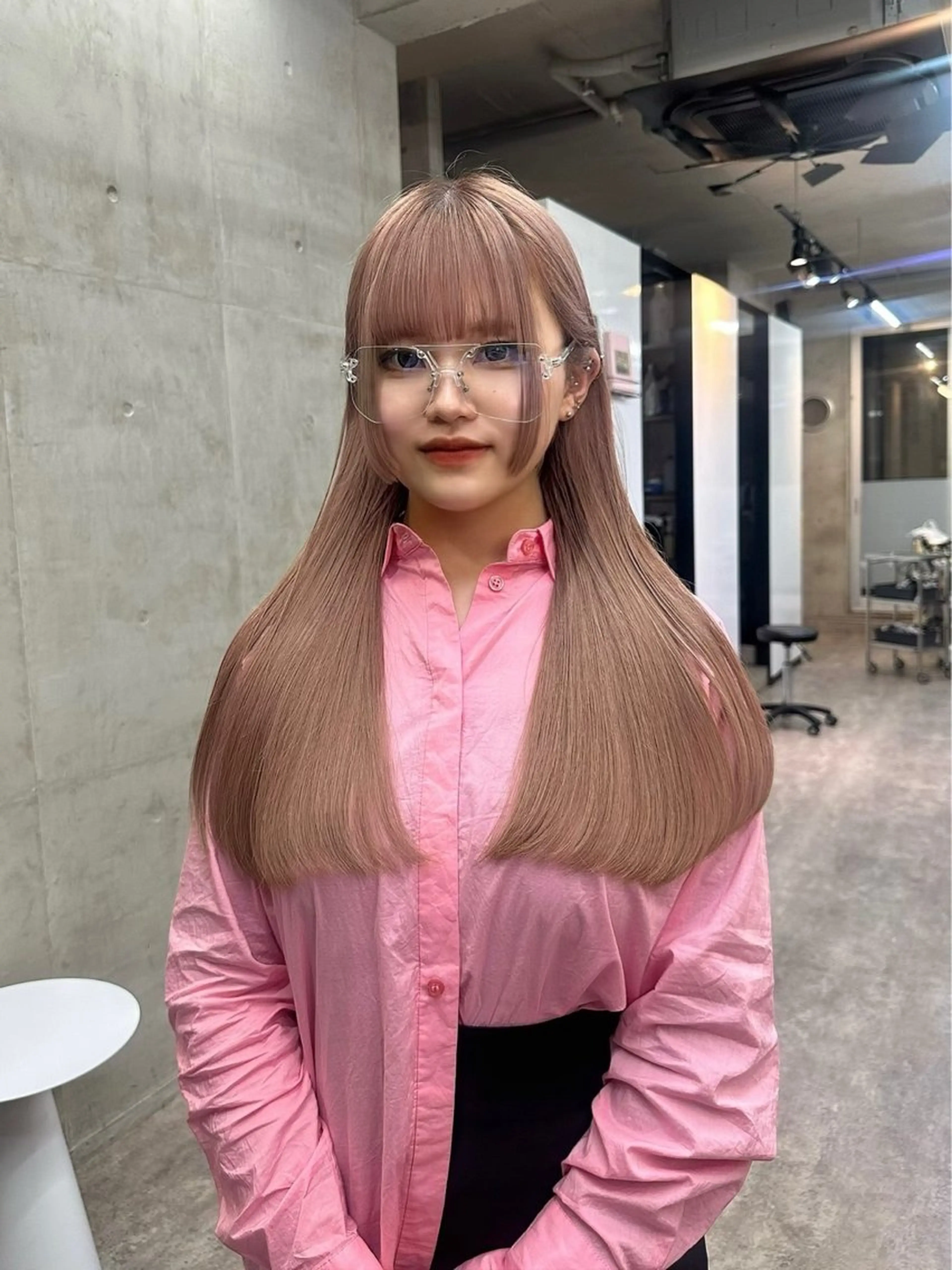 ロング カラー ベージュカラー ピンクカラー ピンクベージュ ヘアカラー トリートメント カットモデル募集中 ／HARUKA🎀のヘアスタイル
