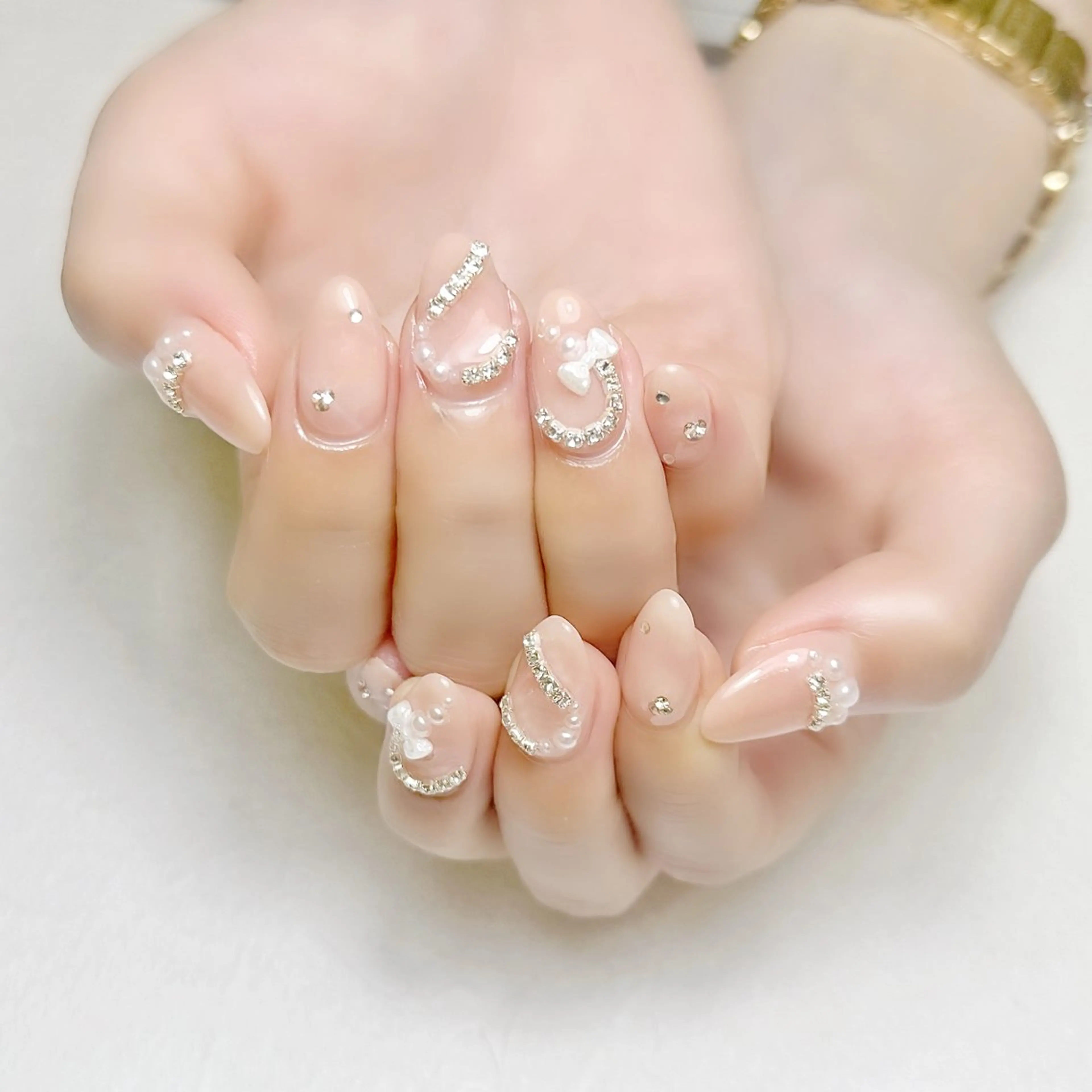 ネイル ハート マグネットネイル リボン 夏ネイル rouse nail RISATOのネイルデザイン