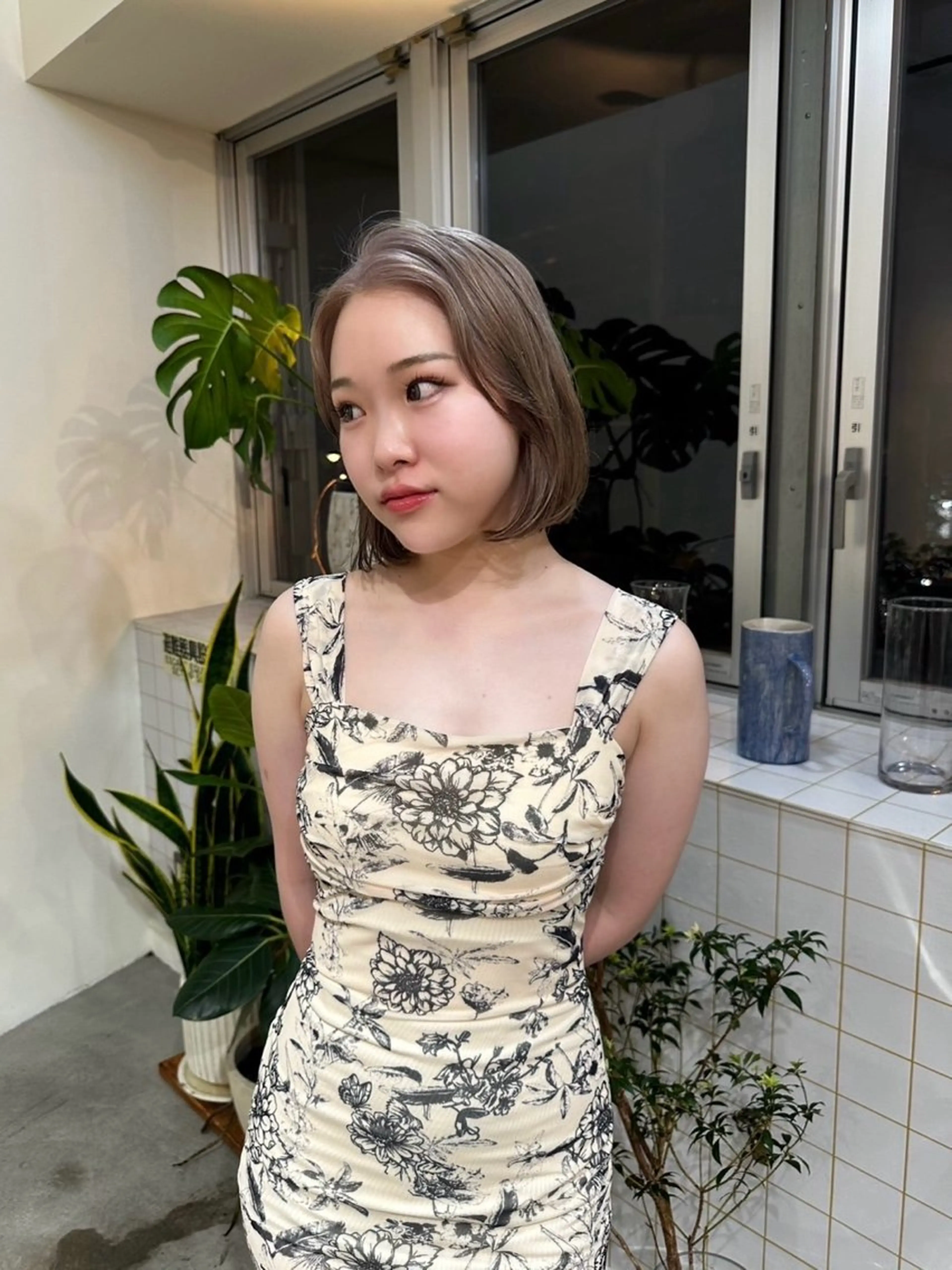 ミディアム カラー 似合わせレイヤー/ 福井優音のヘアスタイル