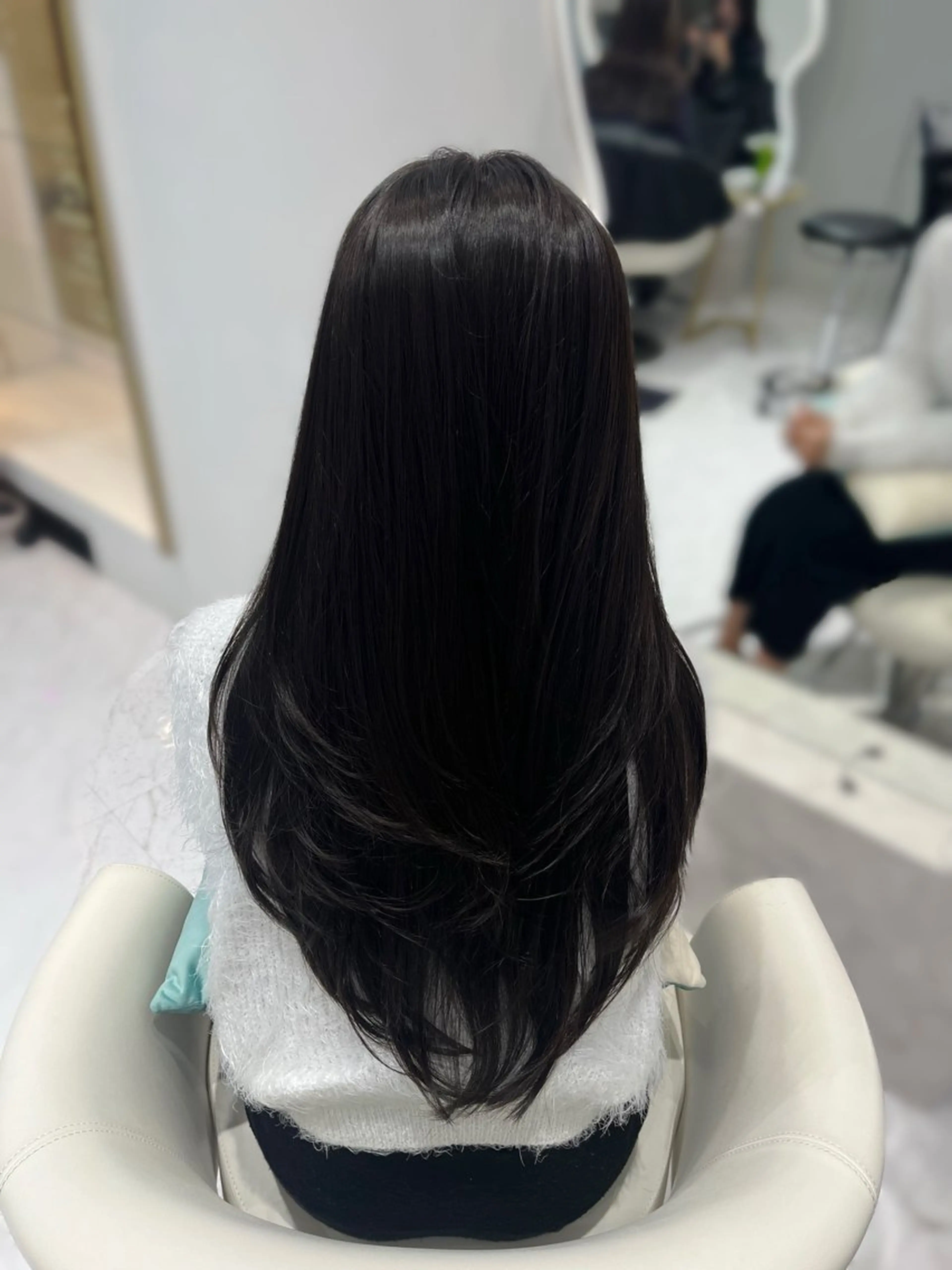 ロング カラー レイヤーカット カット ヘアカラー トリートメント 名駅/大人韓国ヘア 艶カラー/Rihoのヘアスタイル