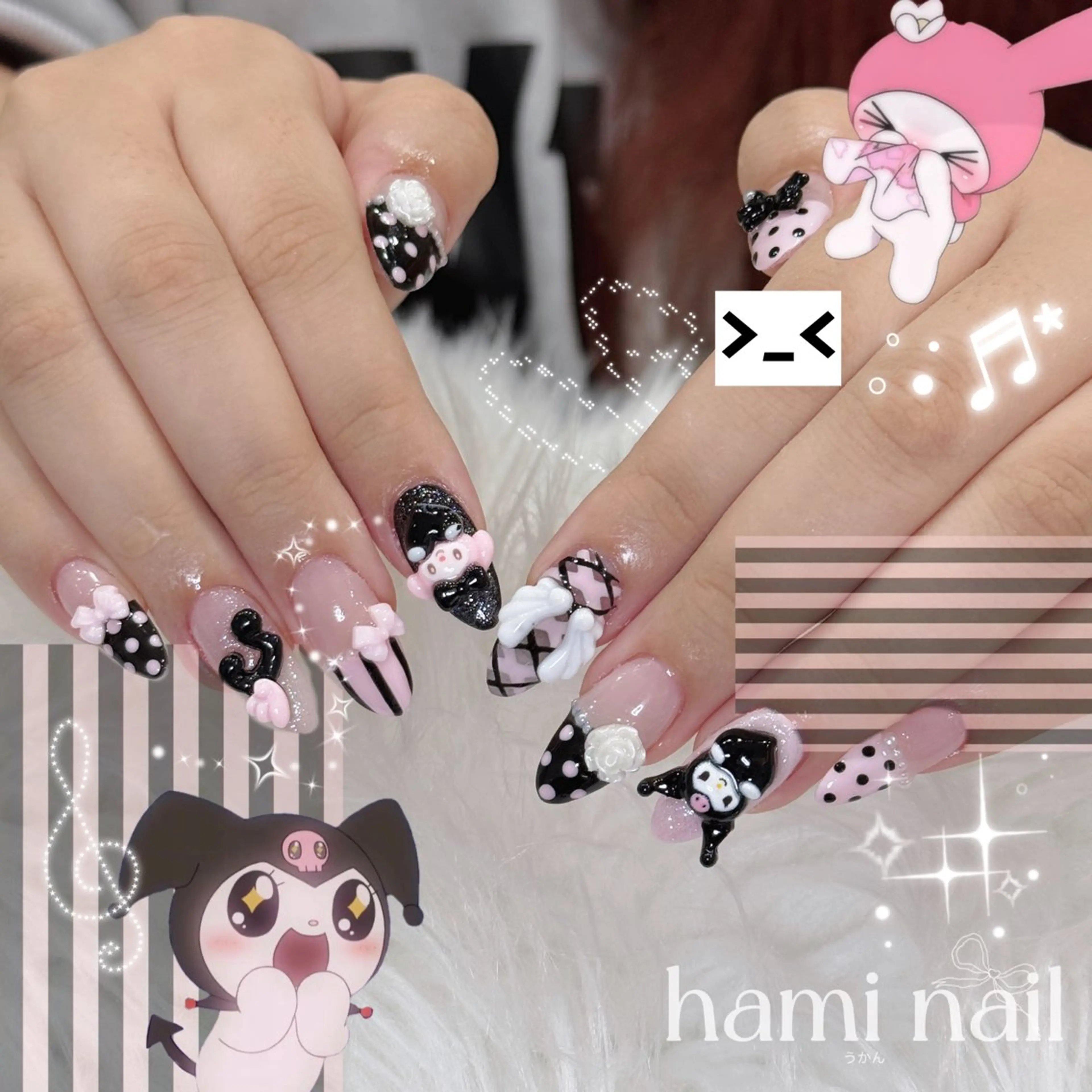 ネイル ハンドネイル ハンドケア 🎀うかん 🎀チップ長さ出しのネイルデザイン