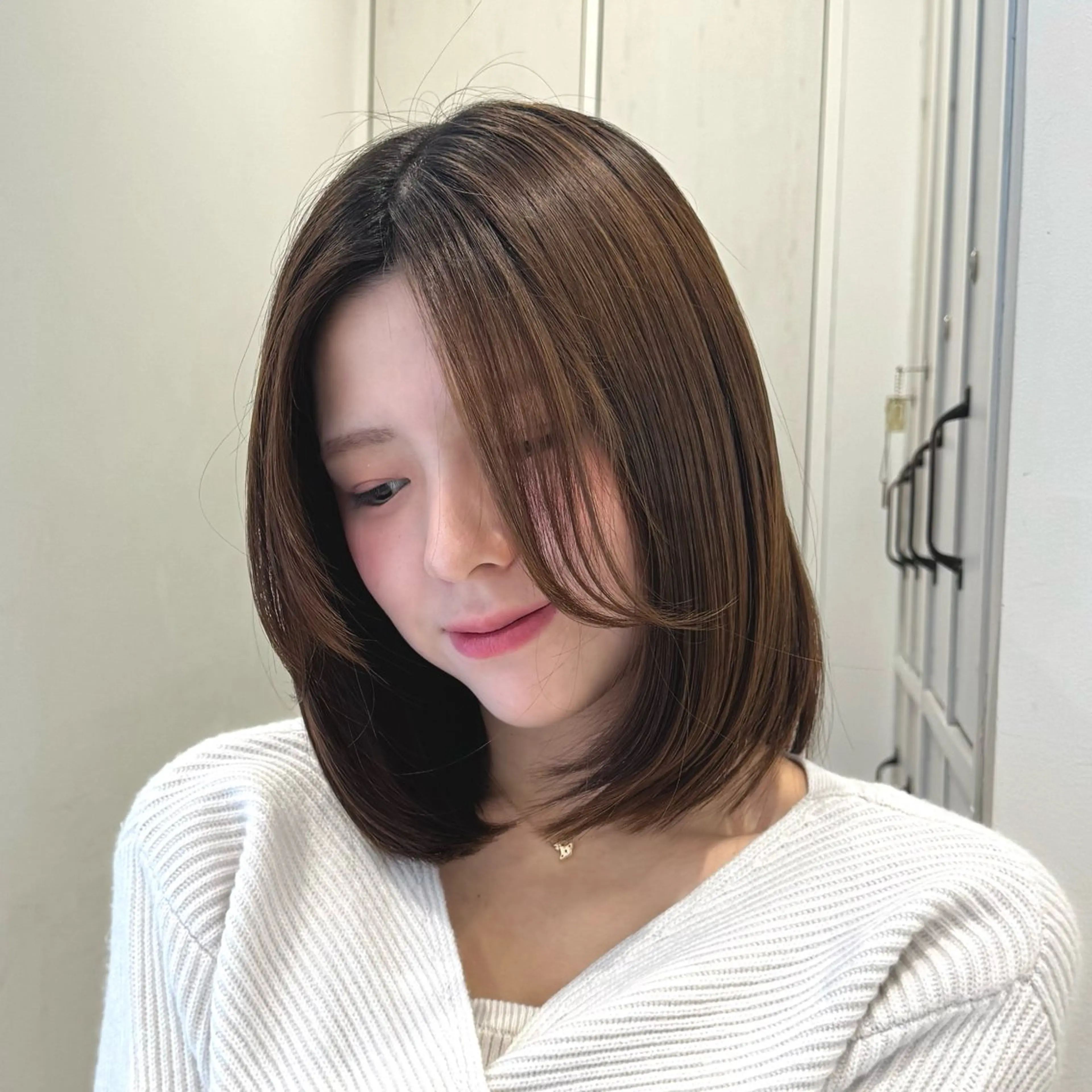 ミディアム カラー ケアカラー ヘアカラー ‎‎りな‪🪽カット /透明感･暖色カラーのヘアスタイル