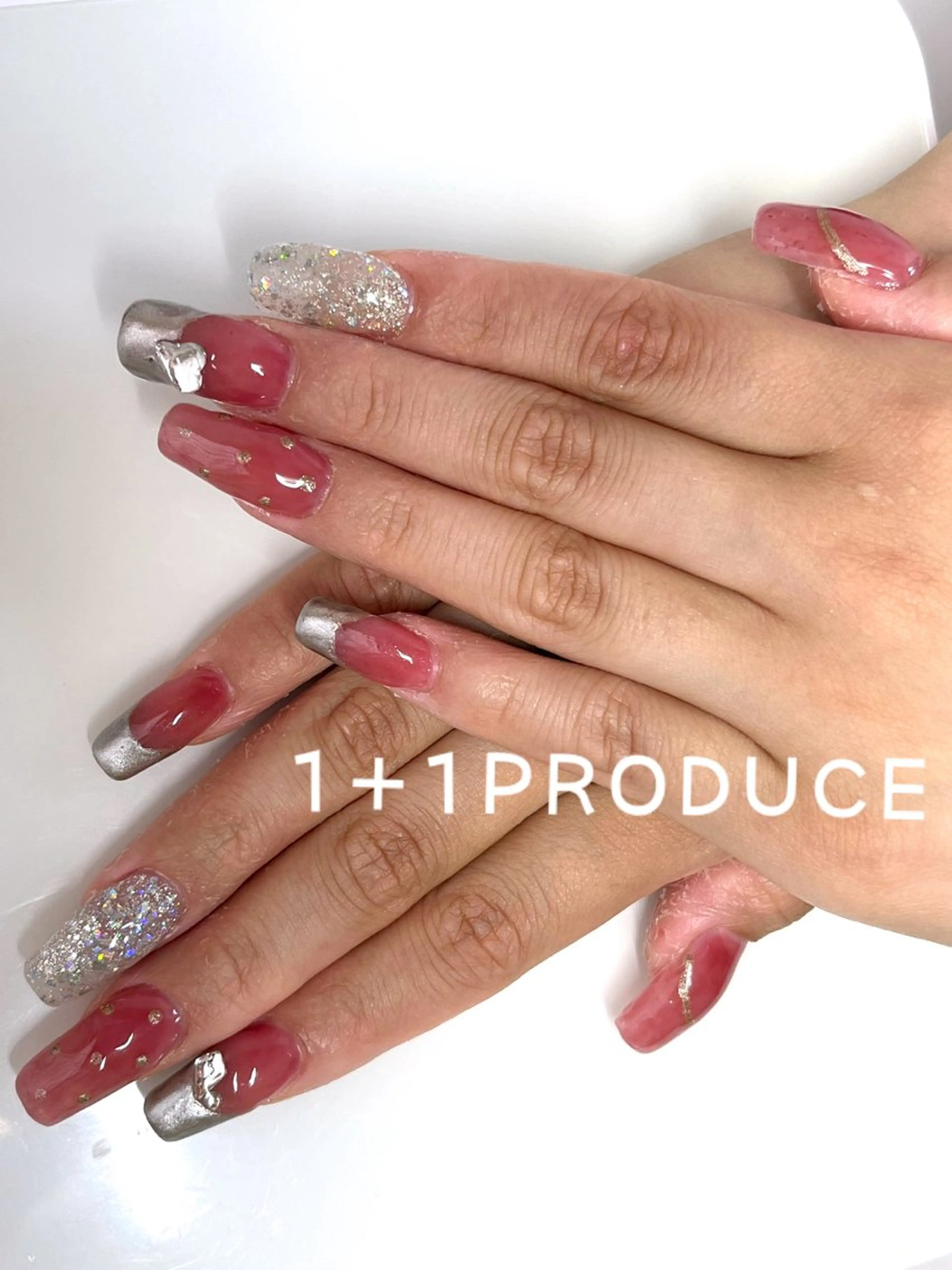 ネイル アートネイル 長さ出し ジェルネイル スカルプネイル 1+1 PRODUCEのネイルデザイン