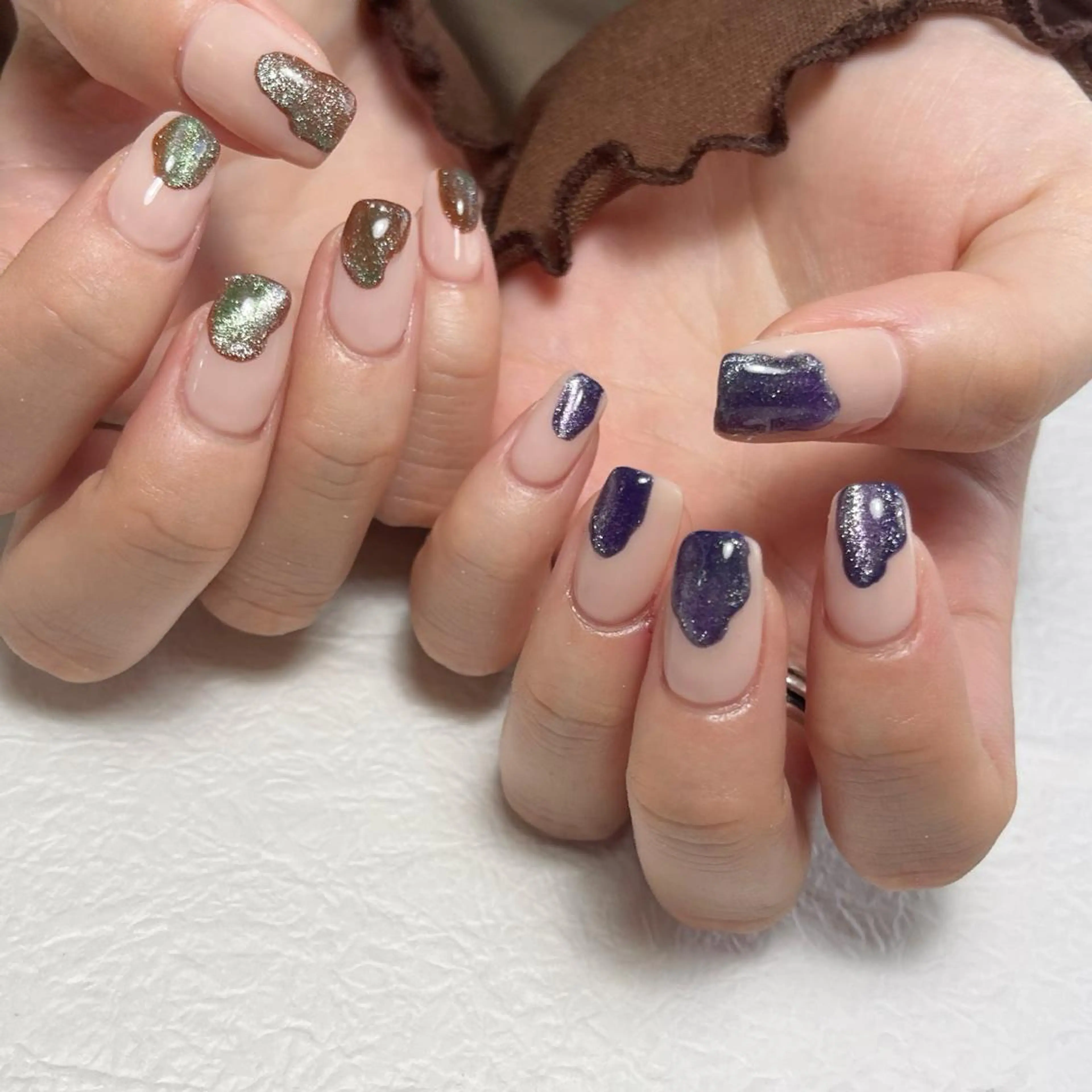 ネイル アートネイル フットネイル ジェルネイル キラキラネイル 韓国ネイル Y nail なんば堀江店のネイルデザイン