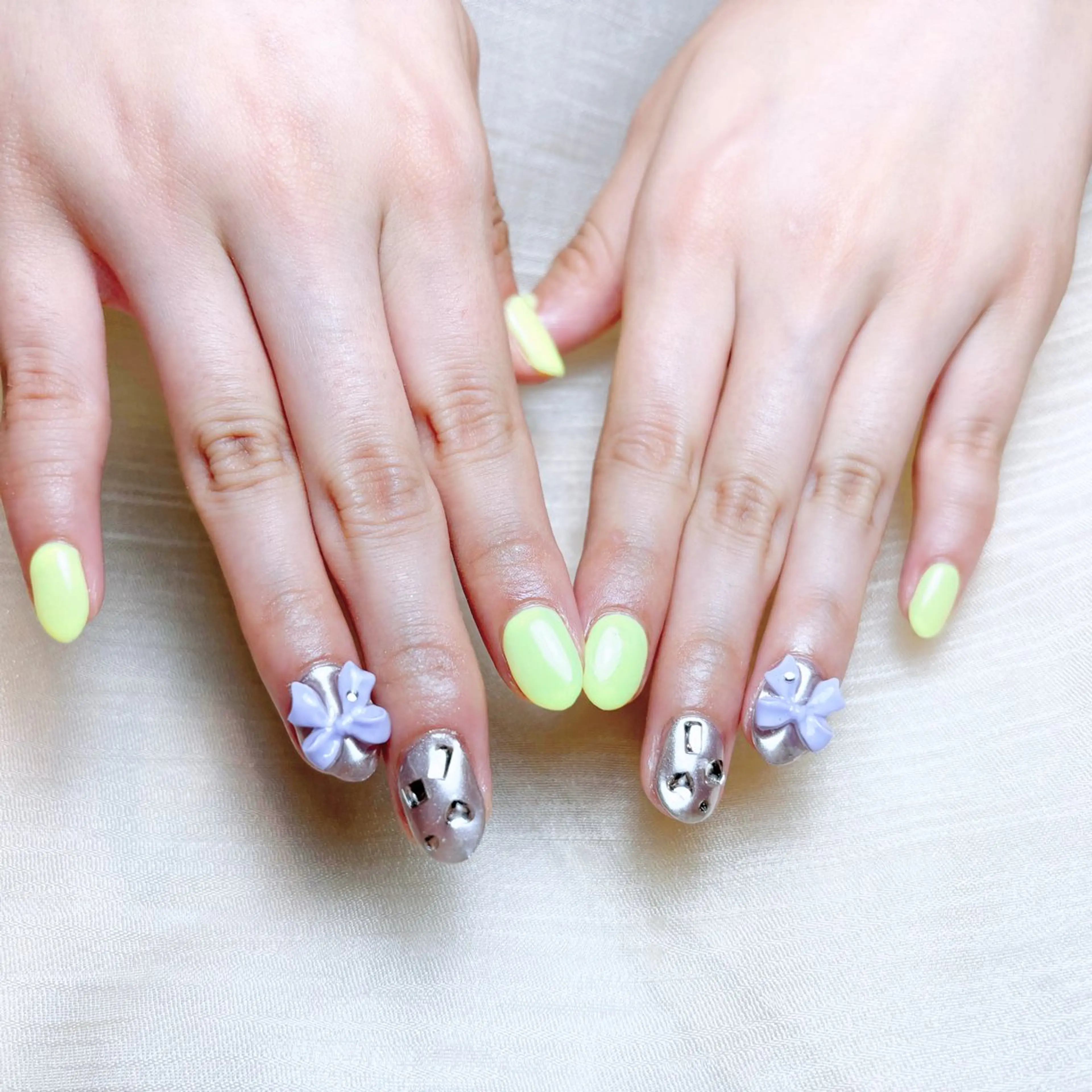 ネイル ハンドネイル H3 Nail Tsuki🦋💙のネイルデザイン