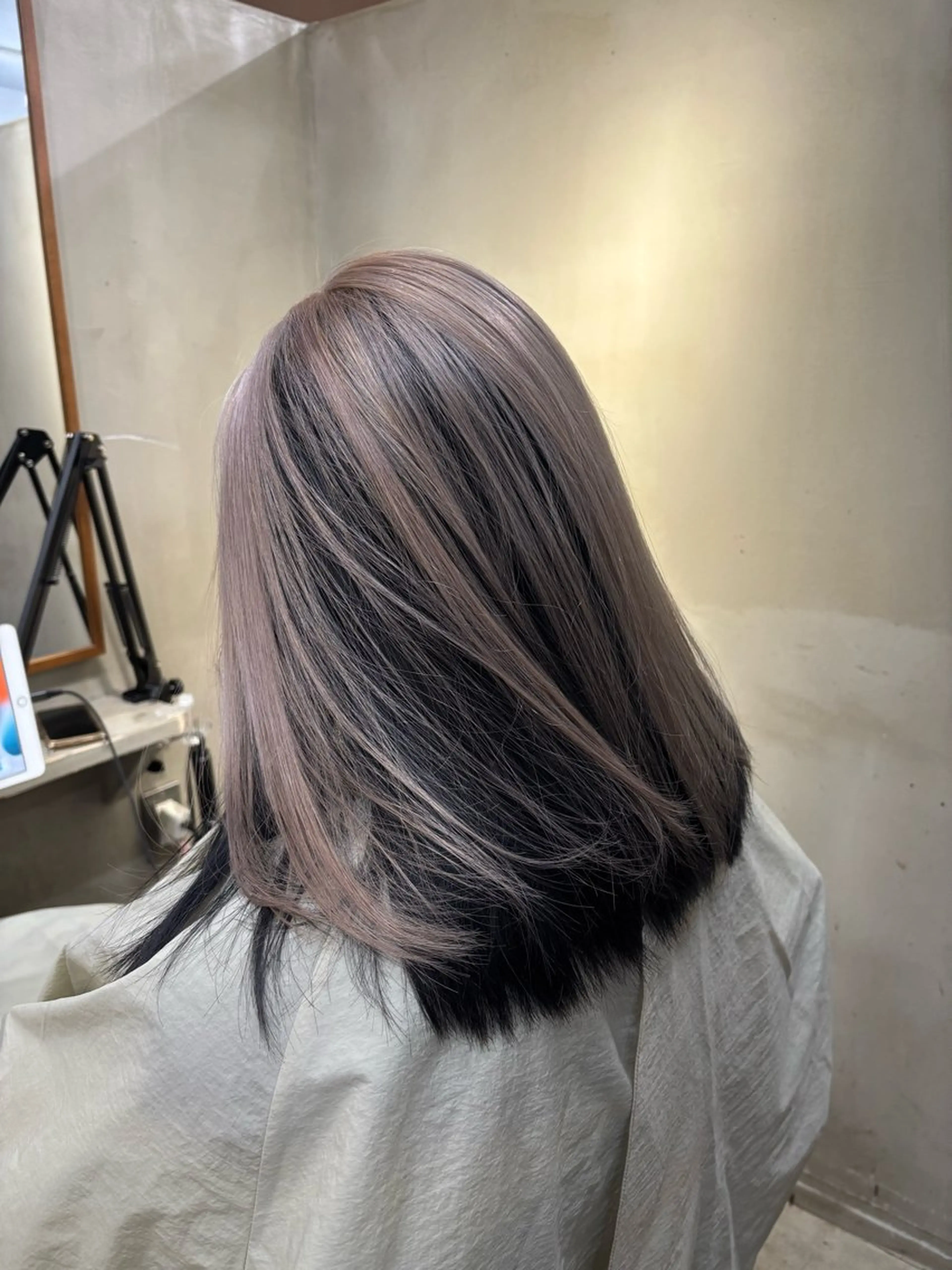 ミディアム カラー ベージュカラー 黒髪 ブリーチ ヘアカラー 中園康 /カラー/ブリーチのヘアスタイル