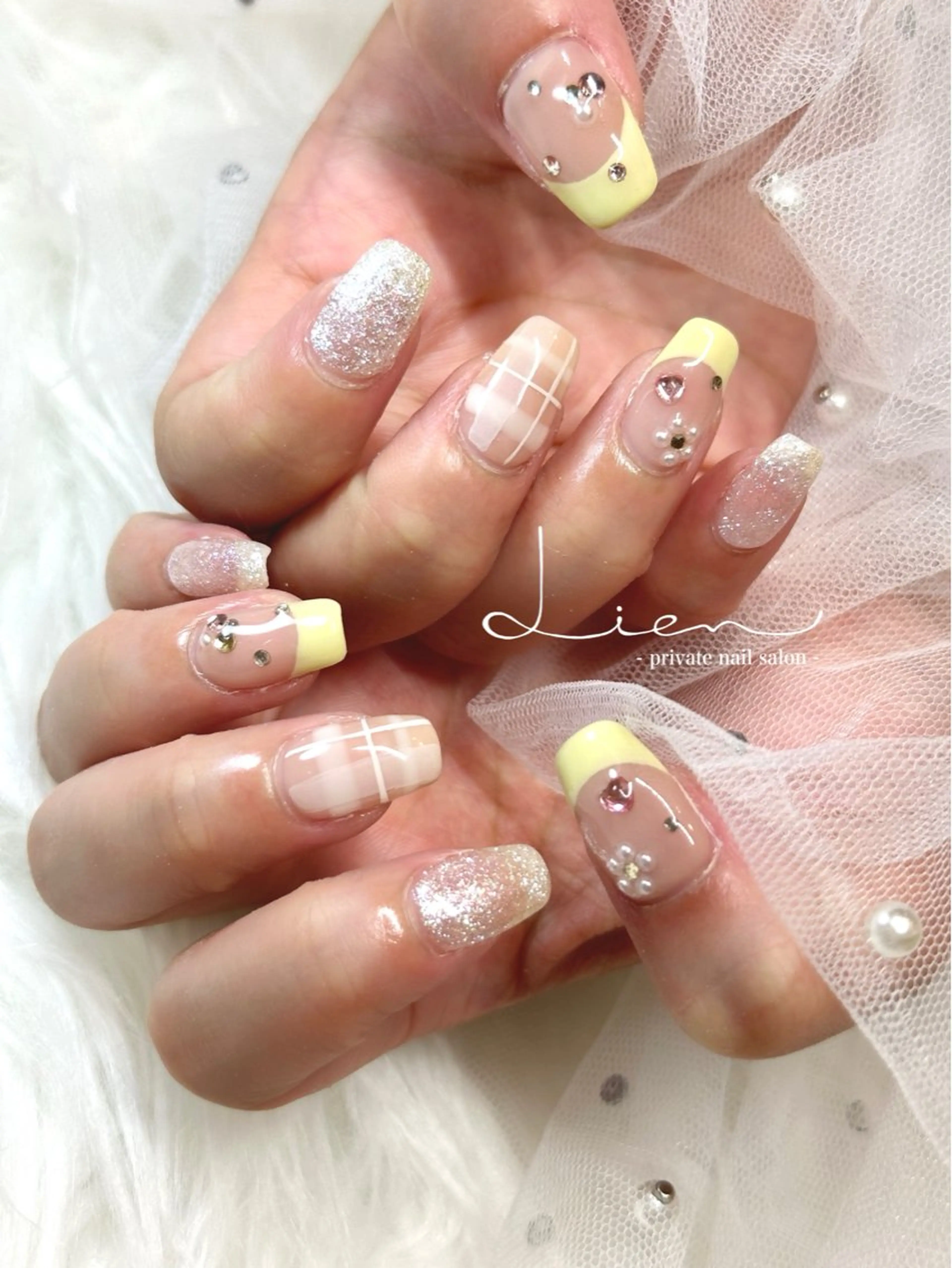 ネイル 春ネイル ハンドネイル Lien 【リアン】北堀江のネイルデザイン