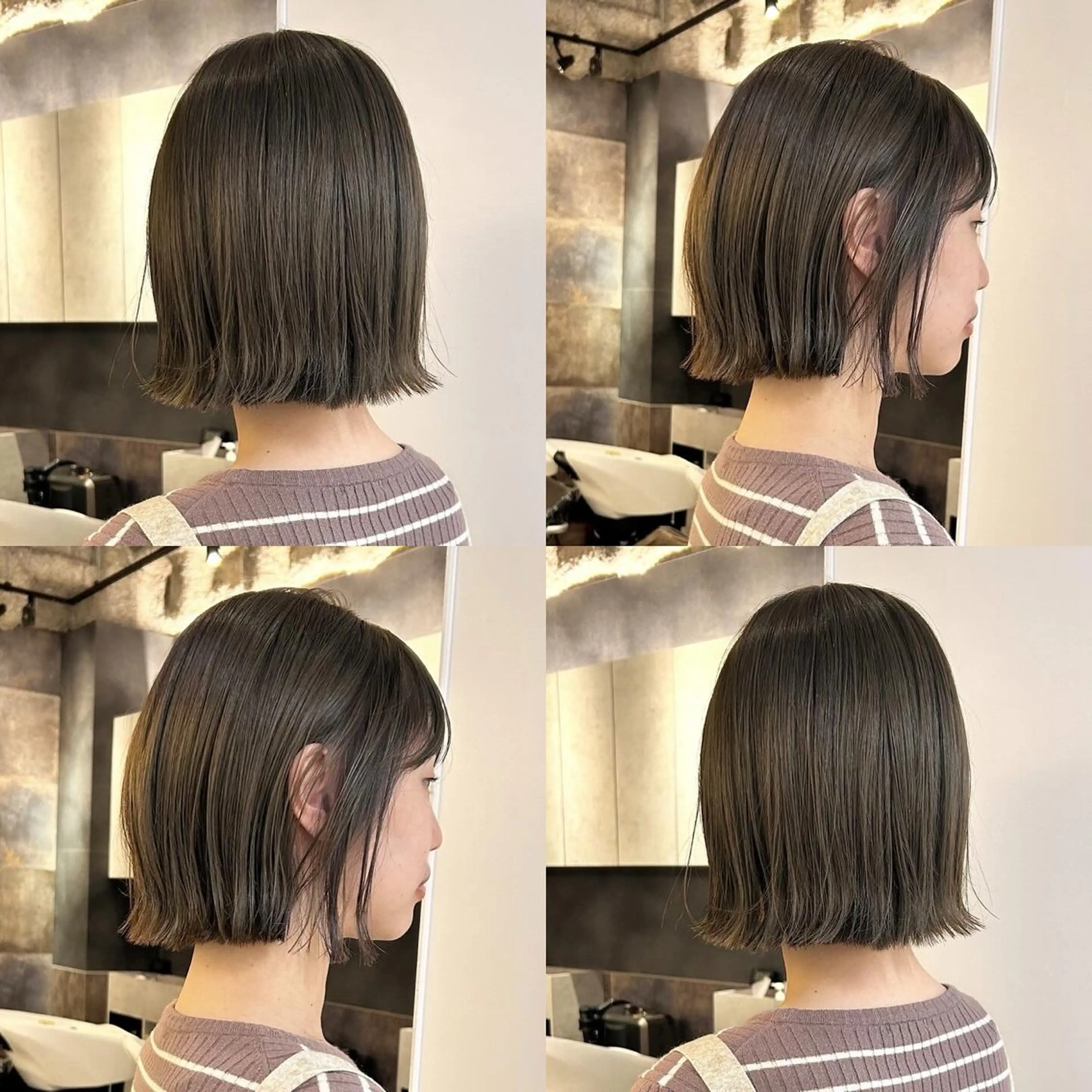 ミディアム カラー カット ヘアカラー SAKINO． ベージュカラーのヘアスタイル
