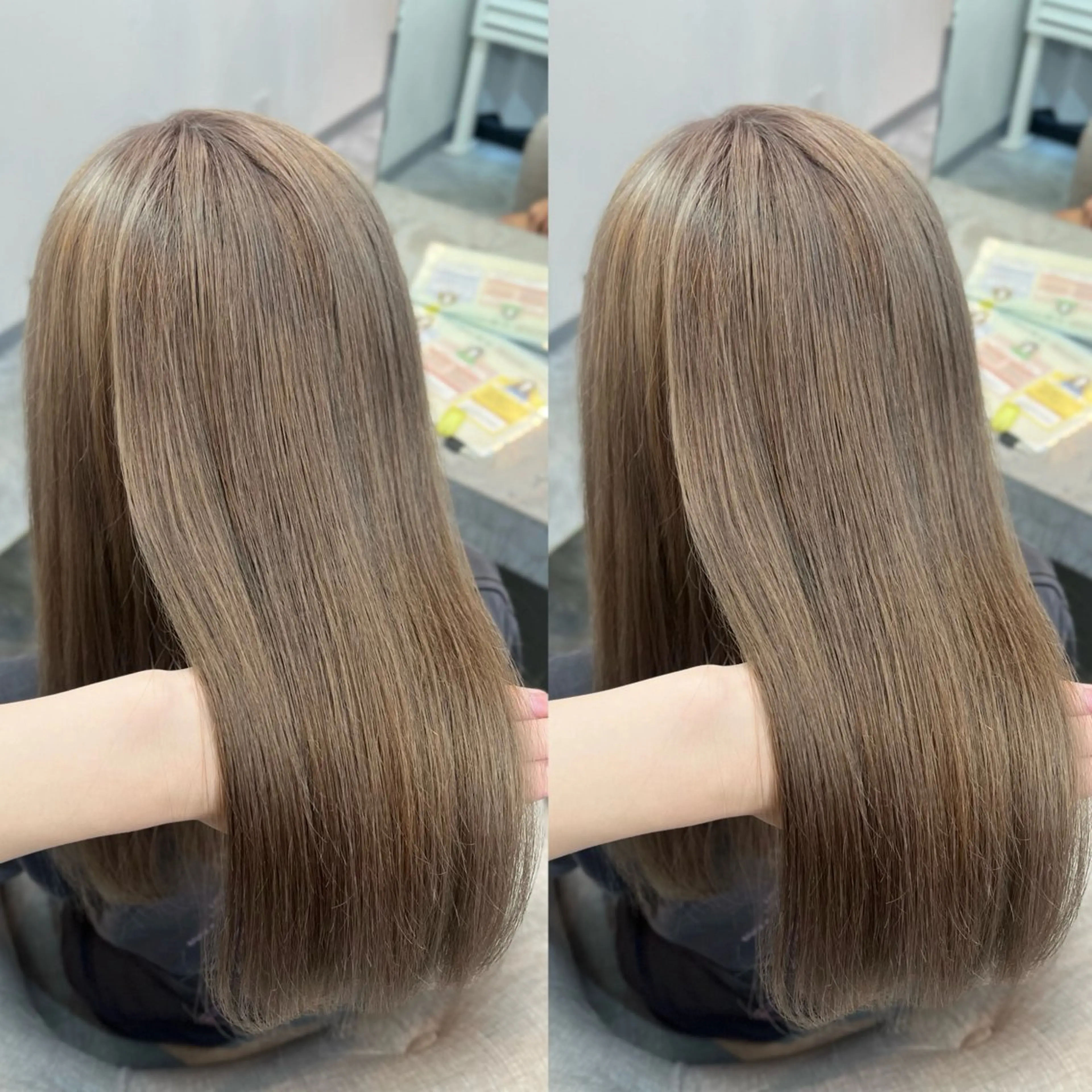 カラー アッシュ ベージュカラー ハイトーンカラー ヘアカラー mimi☪️ 艶髪髪質改善/メンズのヘアスタイル