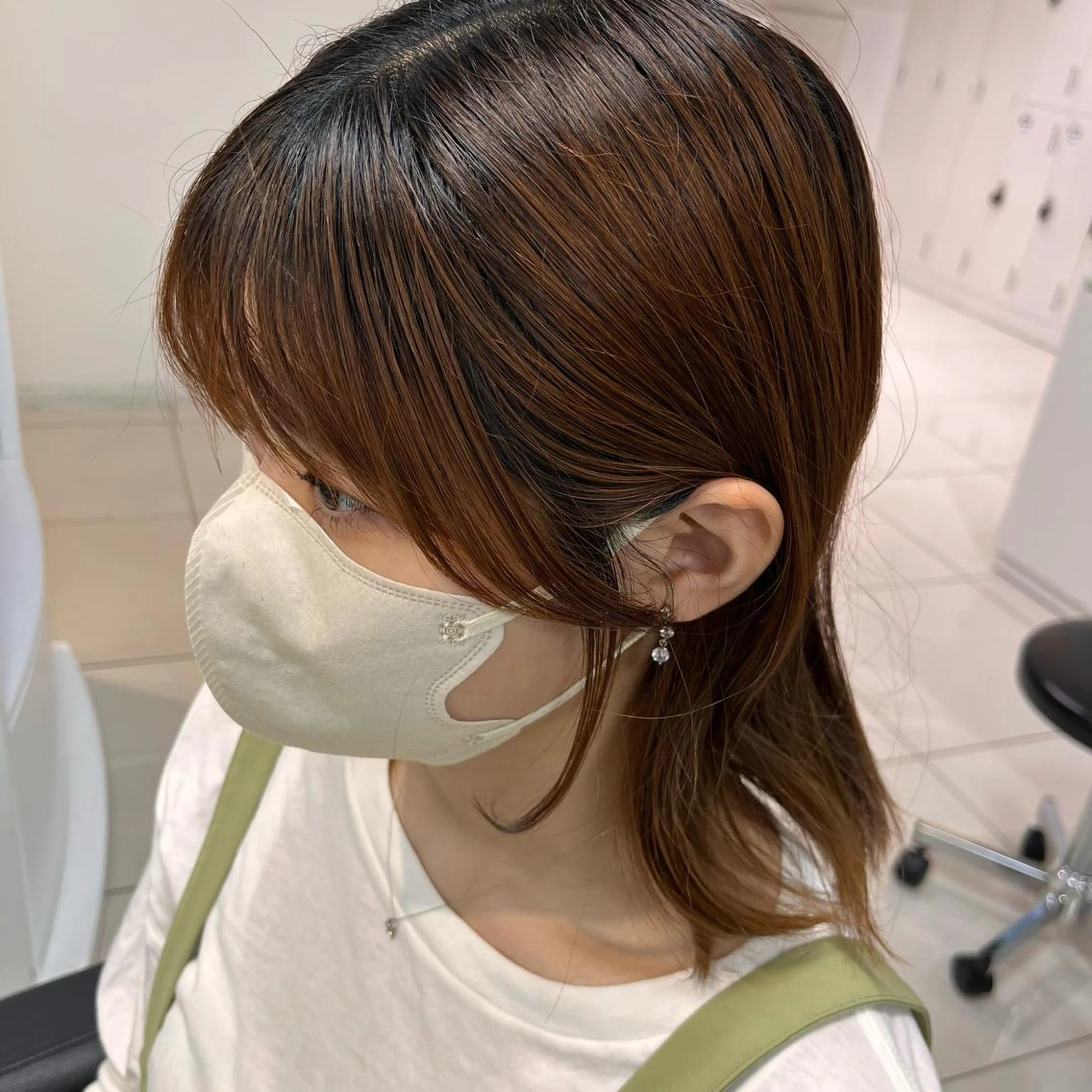 ミディアム おくれ毛 サイドバング 【メンズ縮毛矯正/ Ryokaのヘアスタイル