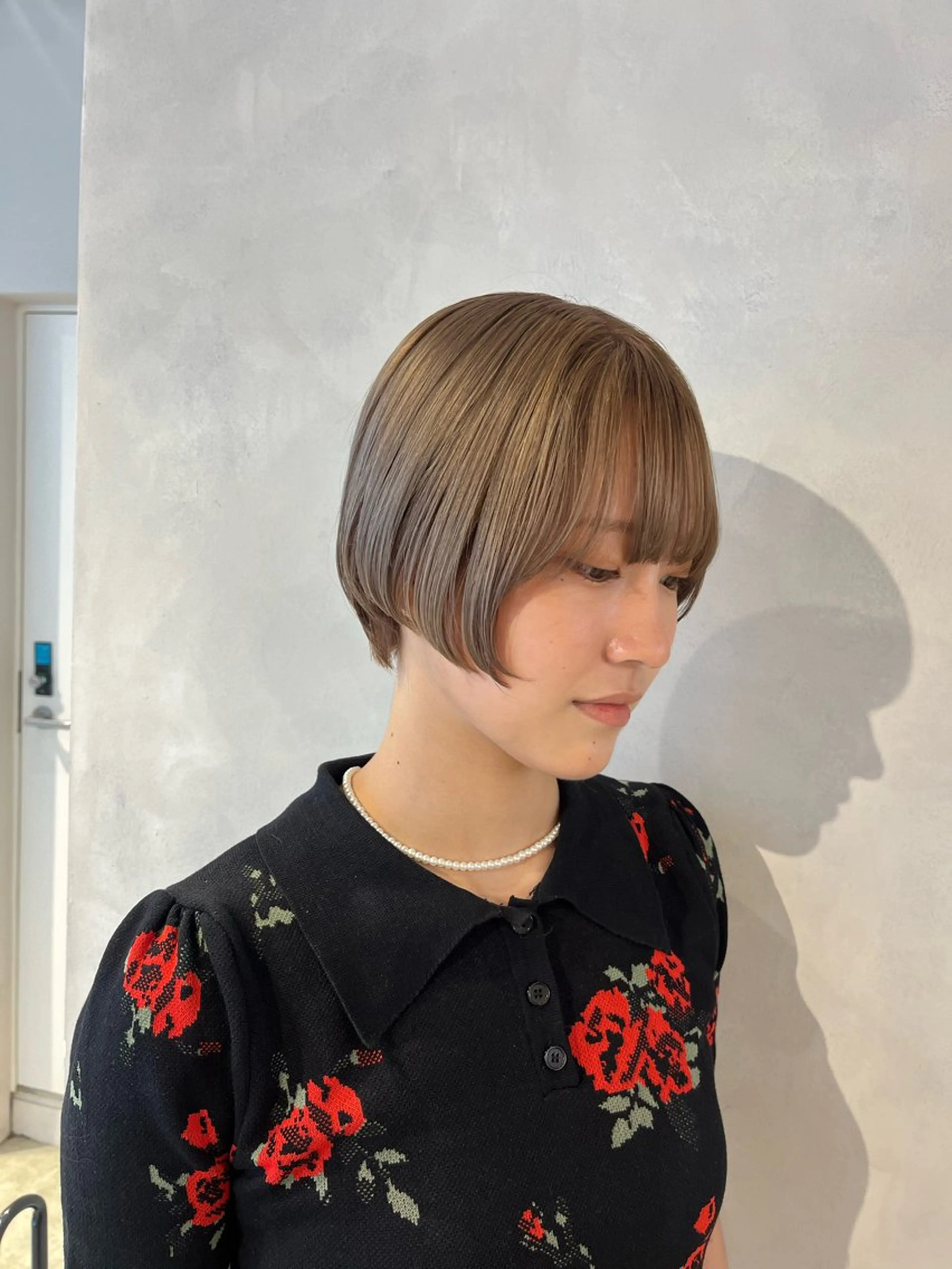 ショート カット ヘアカラー トリートメント ボブ/ベージュ/ パーマ🪿近森ゆいのヘアスタイル