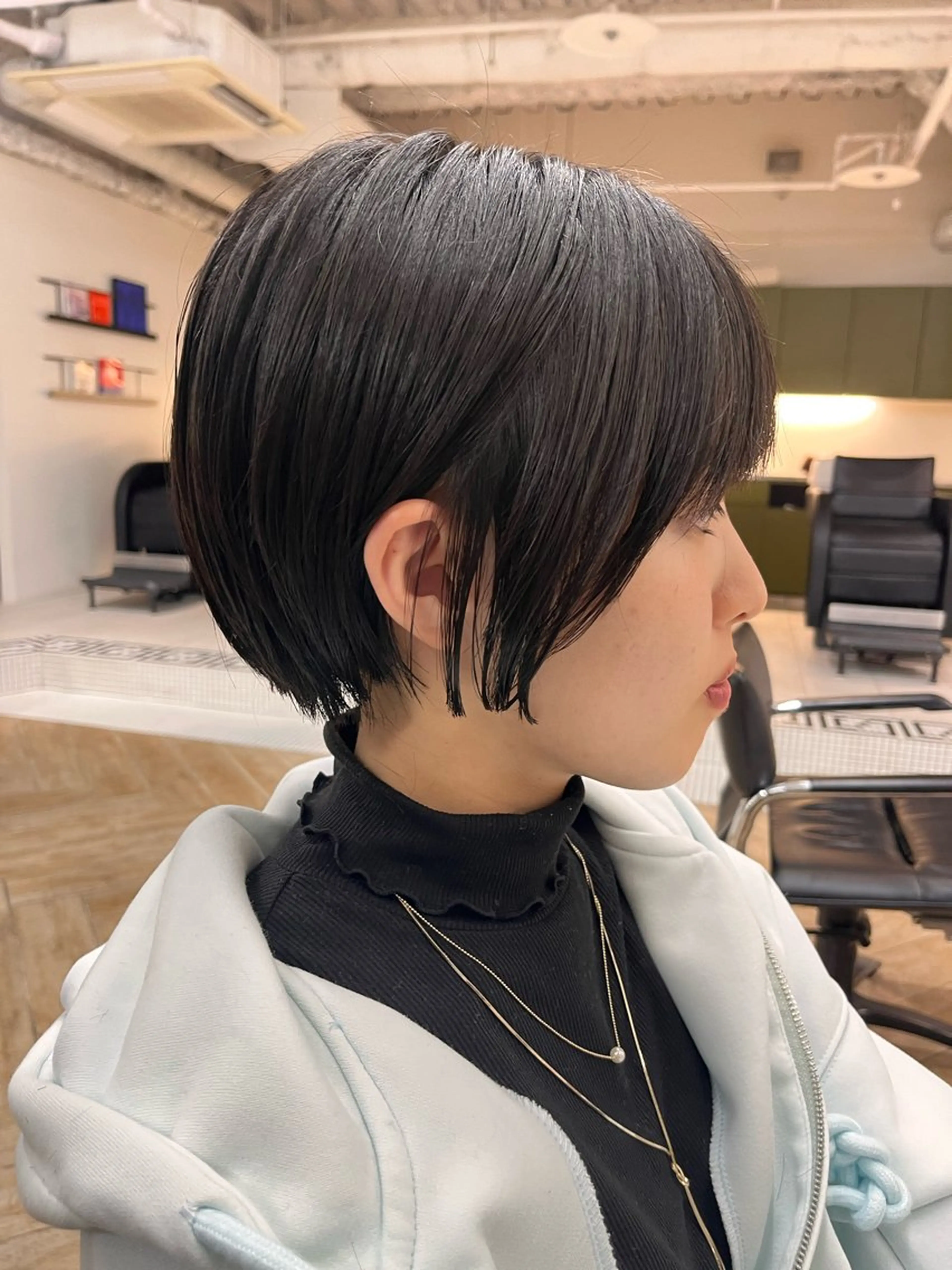 ショート 顔周りカット カット トリートメント パーマ/縮毛矯正 /韓国風/佐藤里咲のヘアスタイル