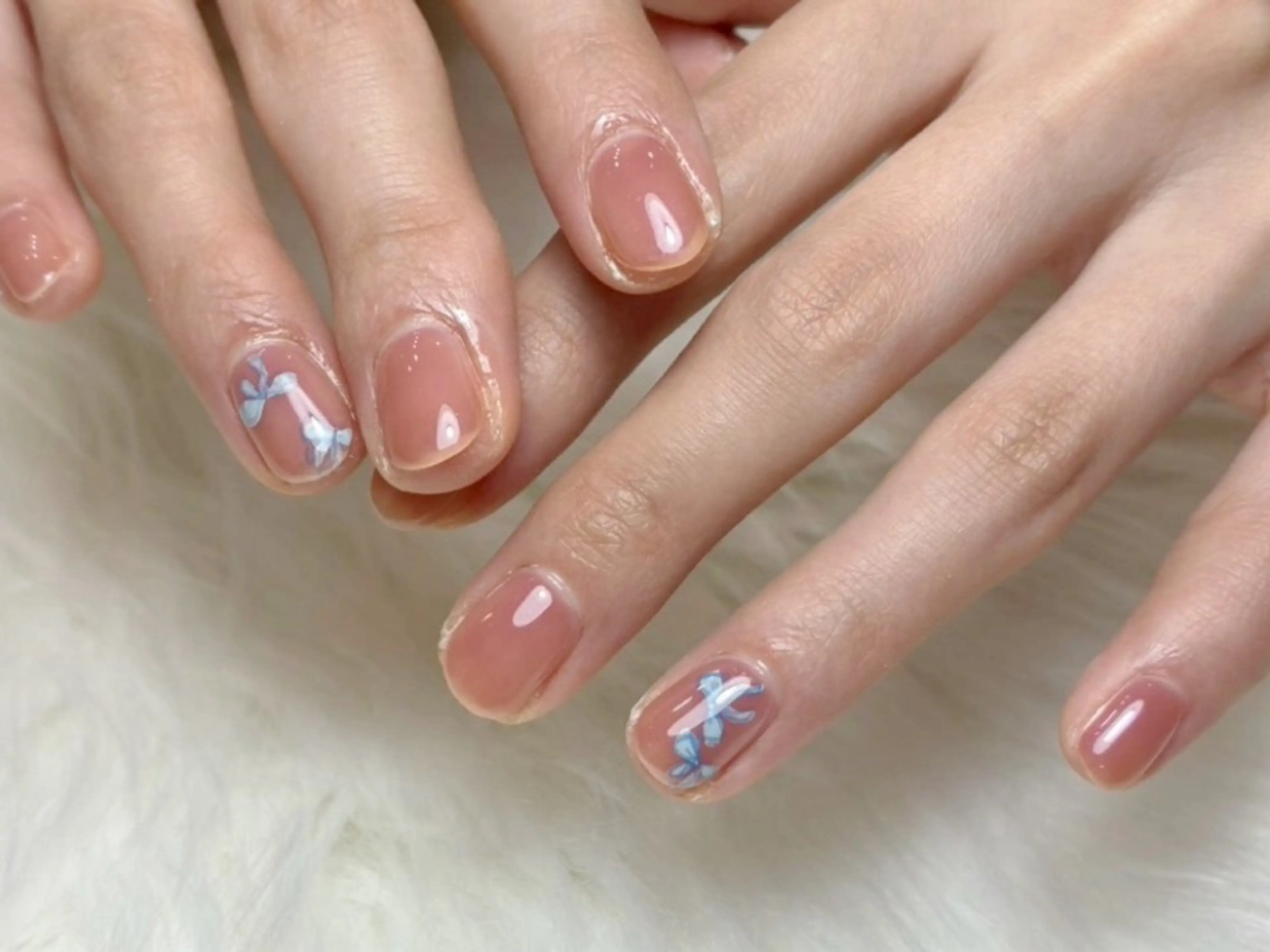 ネイル アートネイル リボン ハンドネイル Mia nail 【平尾駅すぐ】のネイルデザイン