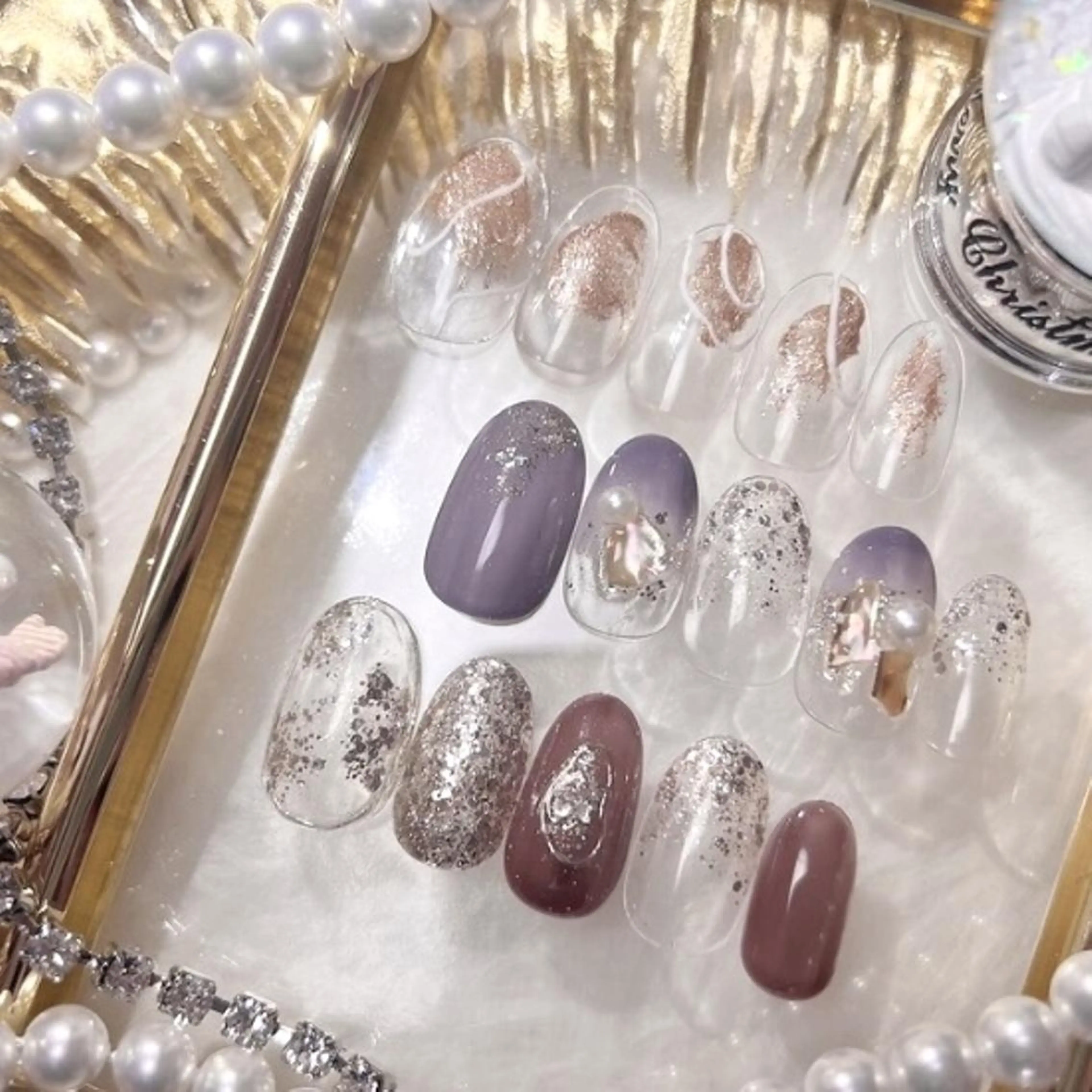 ネイル アートネイル ニュアンスネイル 冬ネイル Noix 【ノワ】のネイルデザイン