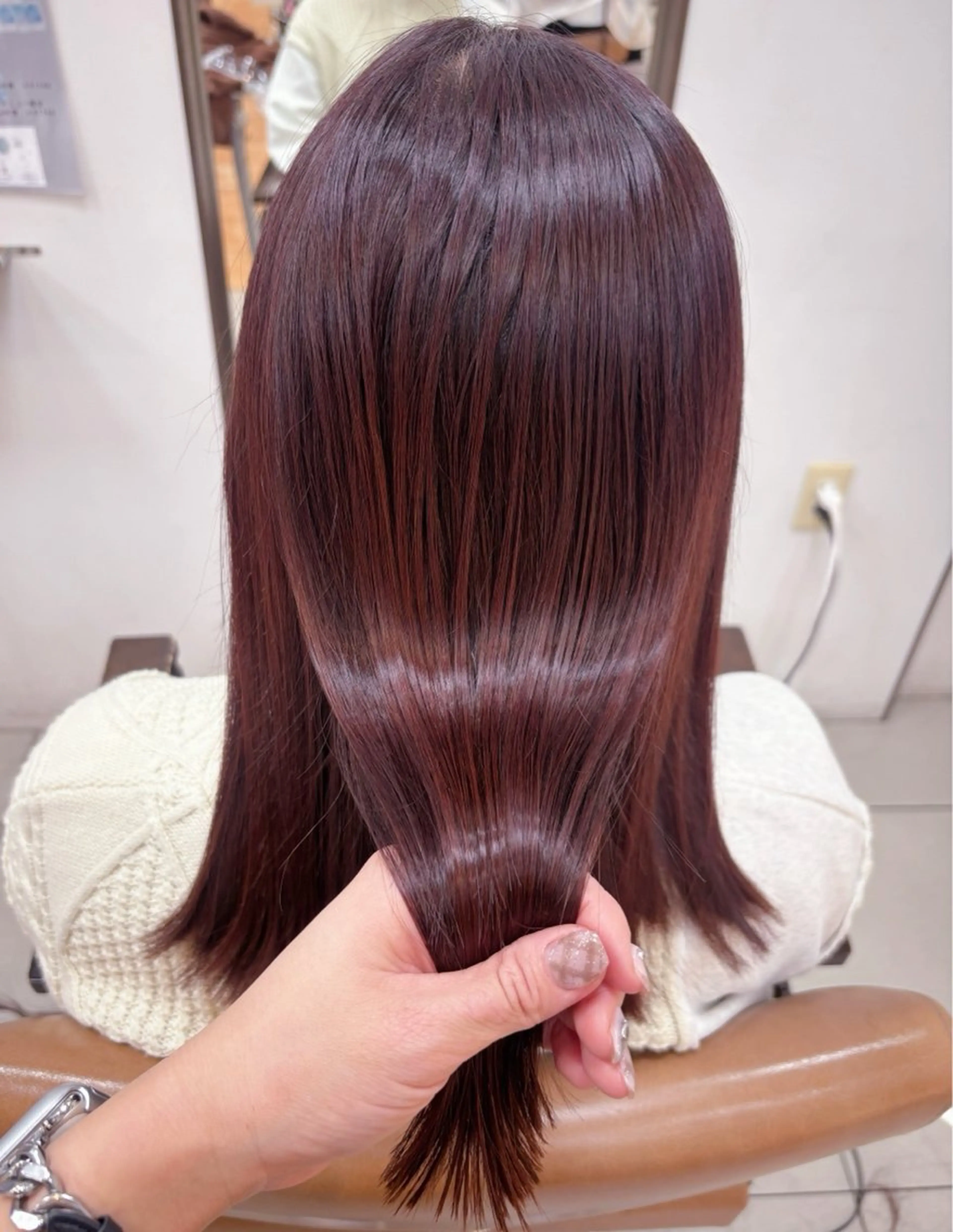 ミディアム カラー ピンクカラー 髪質改善 ヘアカラー トリートメント 頭皮×髪質改善 透明感カラー💎中村のヘアスタイル