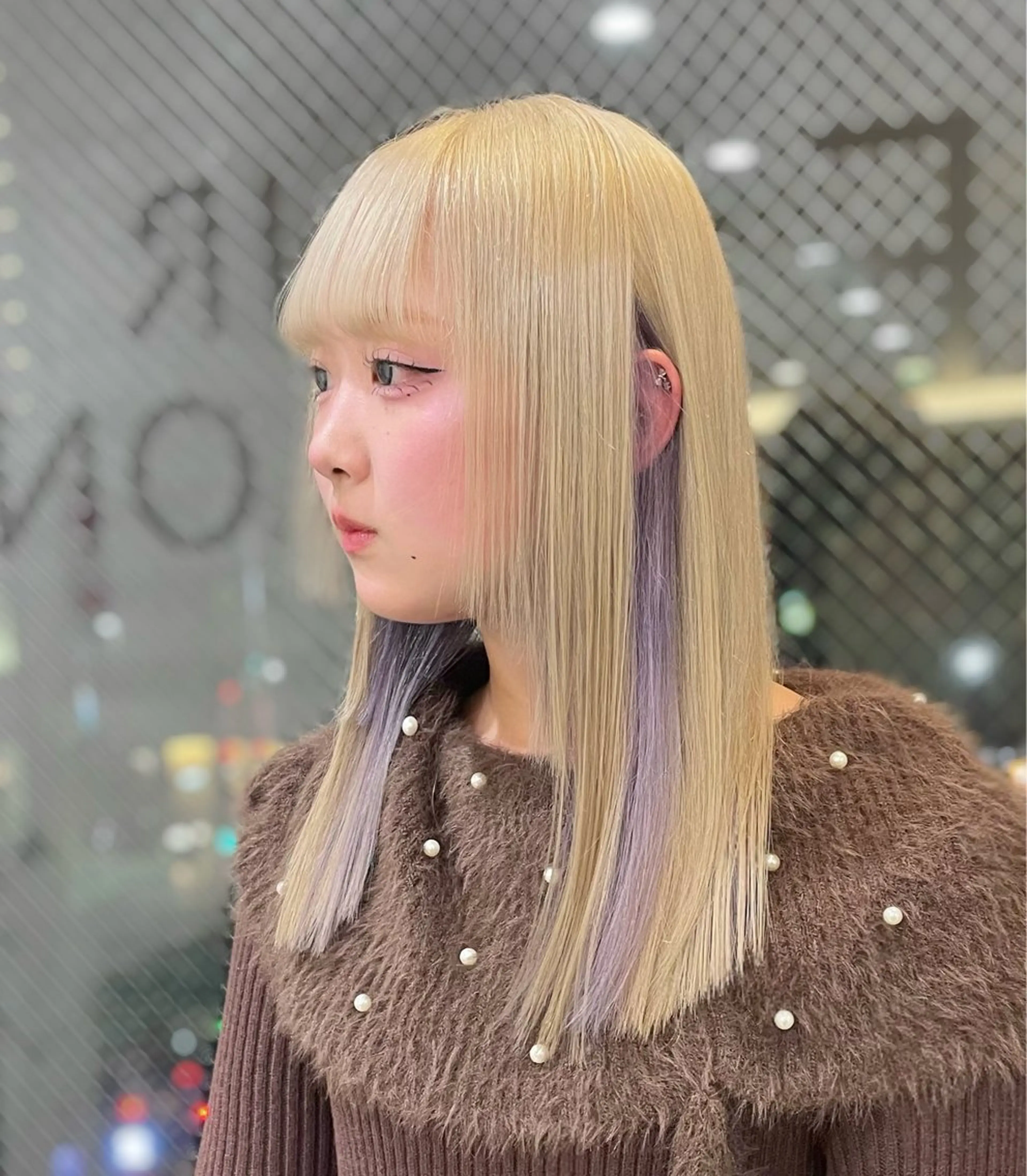 セミロング カラー ヘアカラー トリートメント 💝ブリーチ ショート/れい💝のヘアスタイル