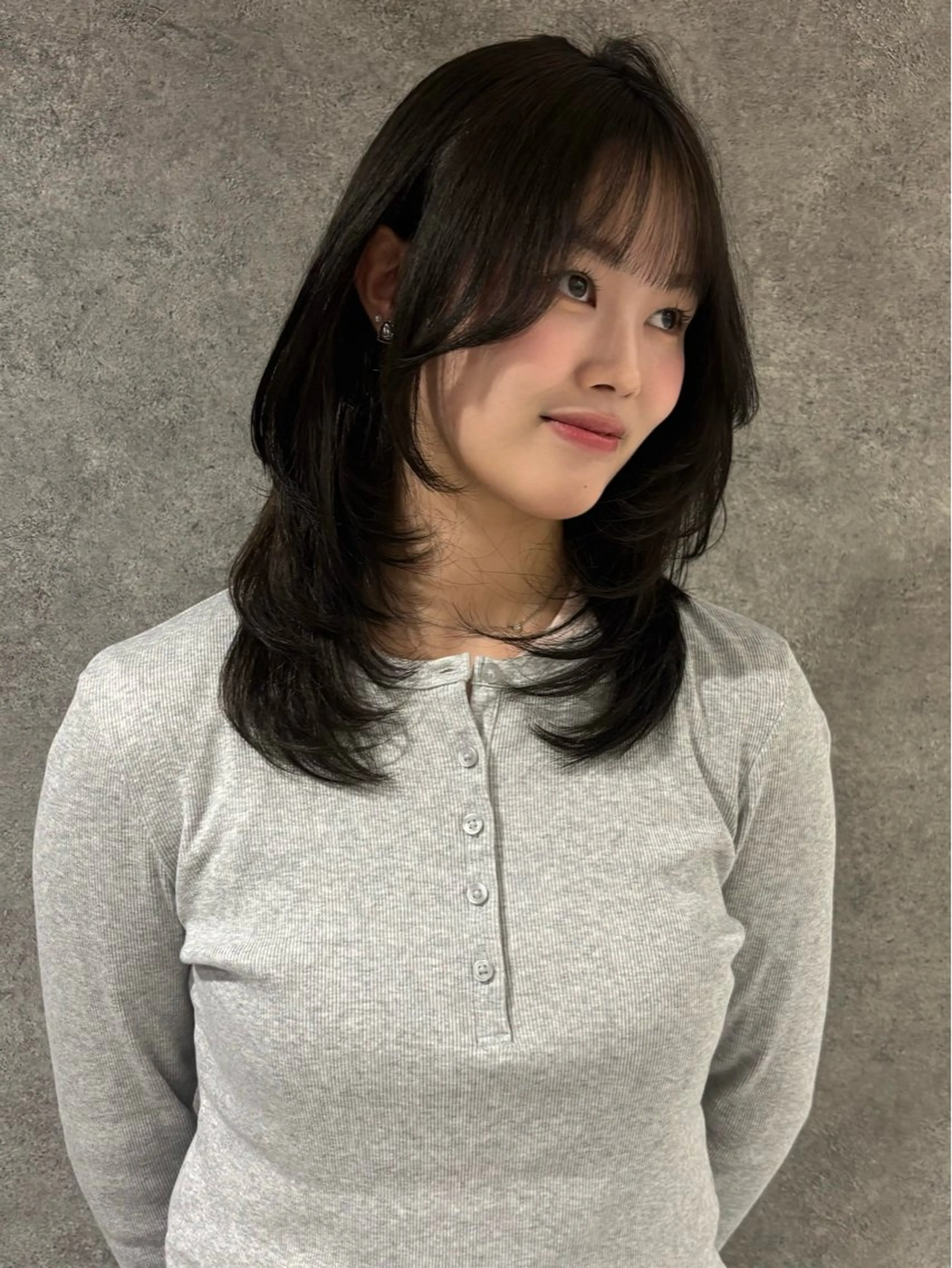 ミディアム 髪質改善 韓国風ヘア レイヤーカット トリートメント カット トリートメント RURI韓国ボブ 🇰🇷タッセルボブのヘアスタイル