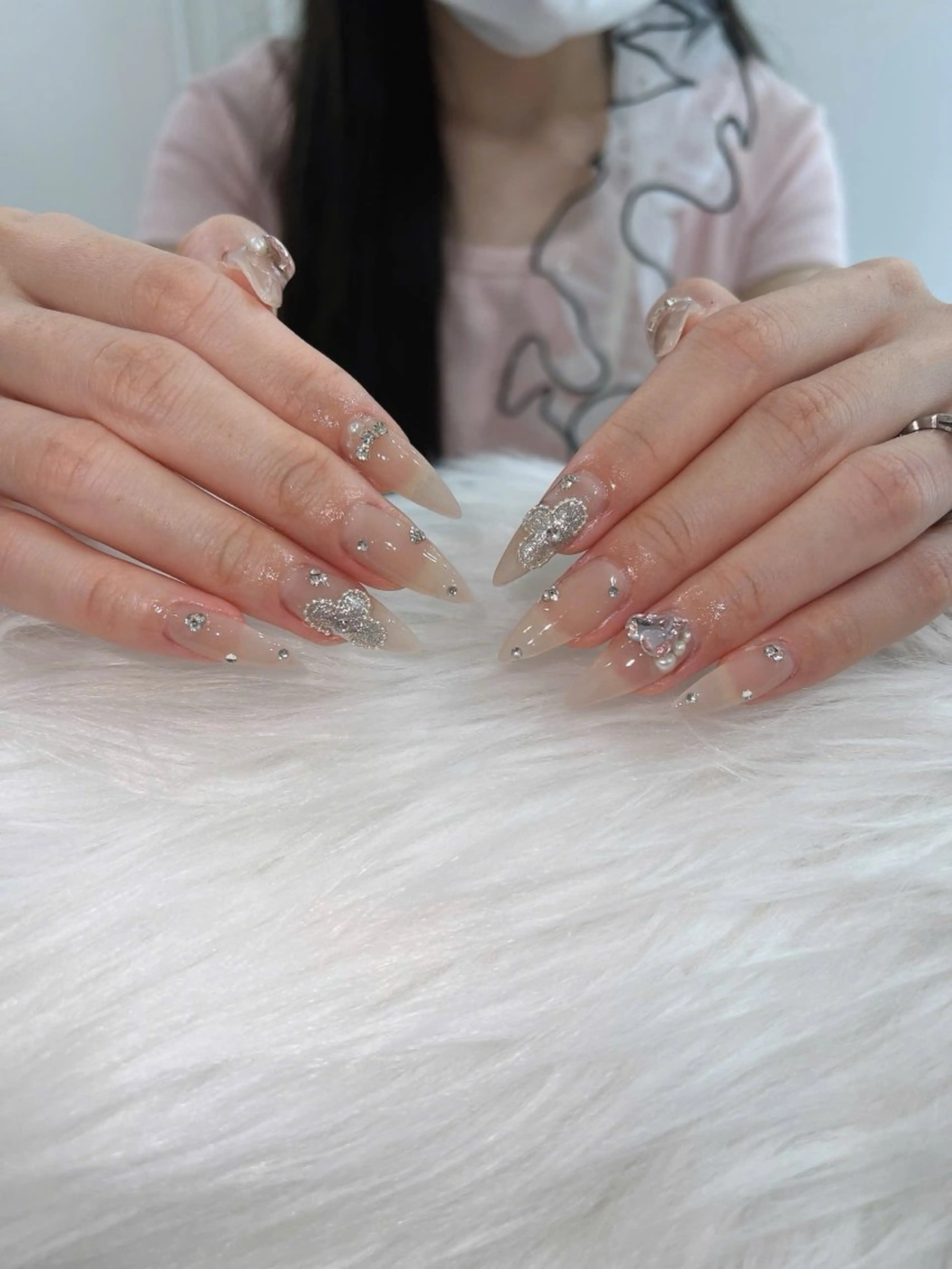 ネイル 長さ出し フレンチネイル グラデーション 卒業式 マグネットネイル Sora nail 長さ出し専門店のネイルデザイン