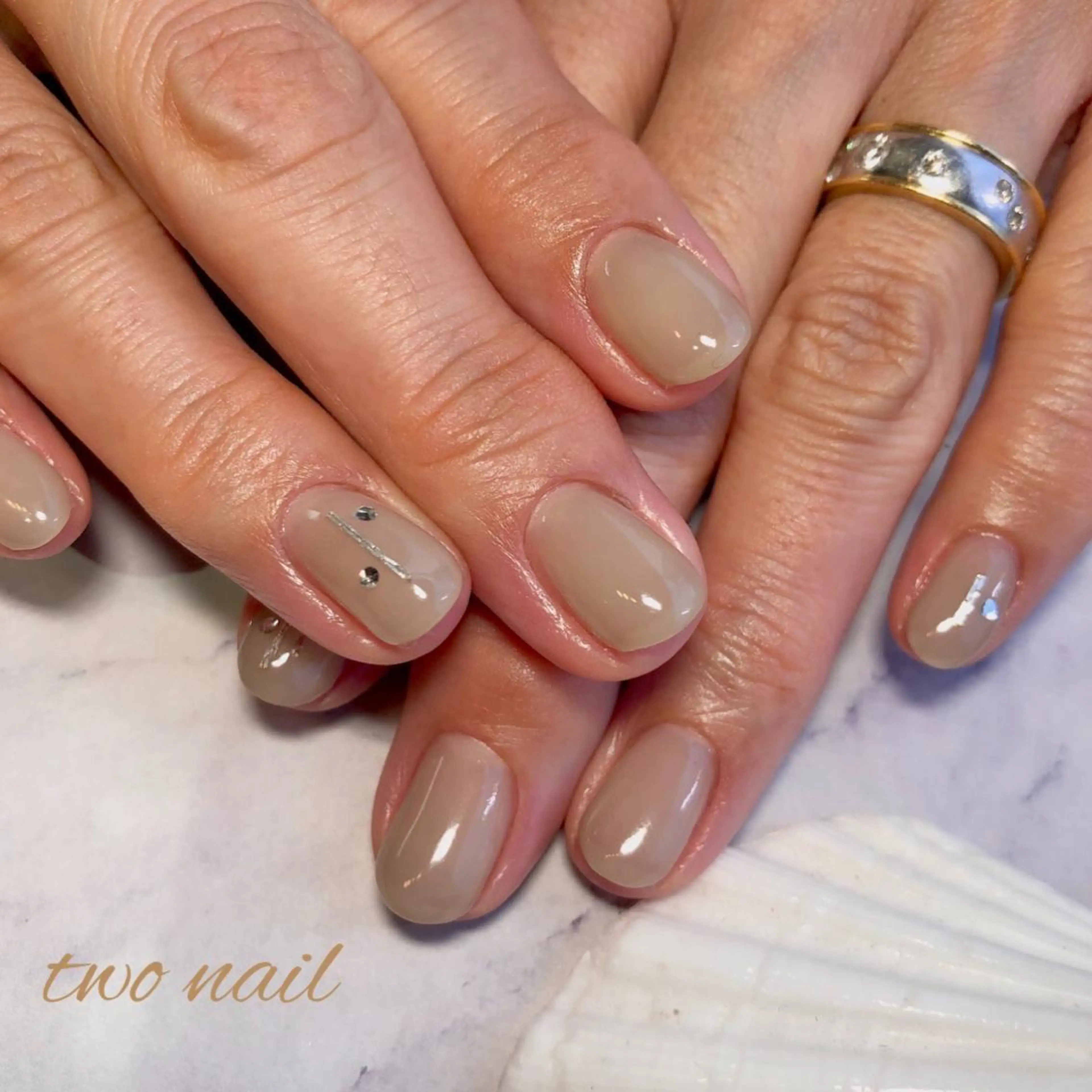 ネイル フットネイル グリーン ハート ハンドネイル two nailのネイルデザイン