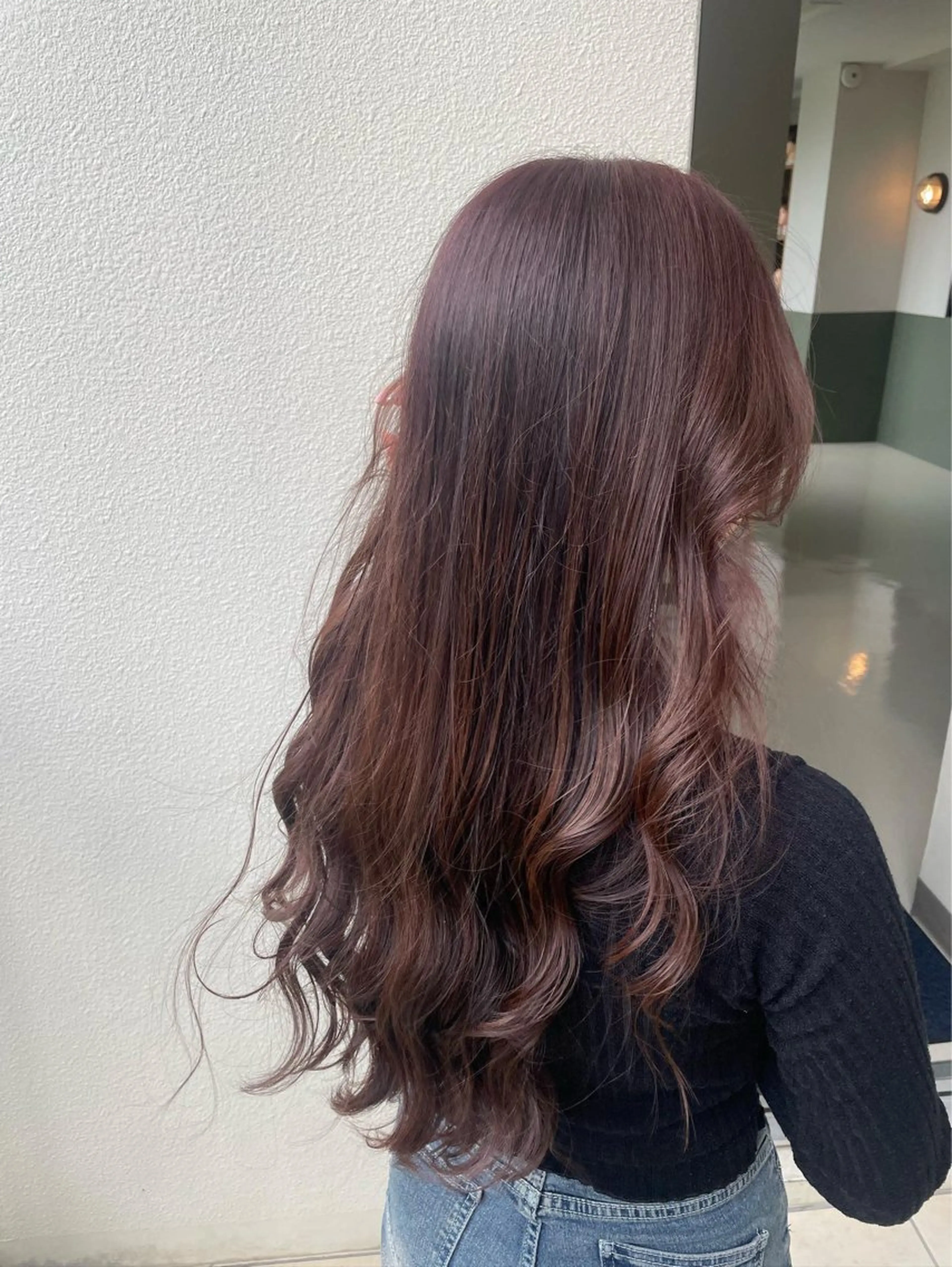 ロング カラー ブリーチ ブラウンカラー レッドカラー レッドブラウン MignonS こはるのヘアスタイル