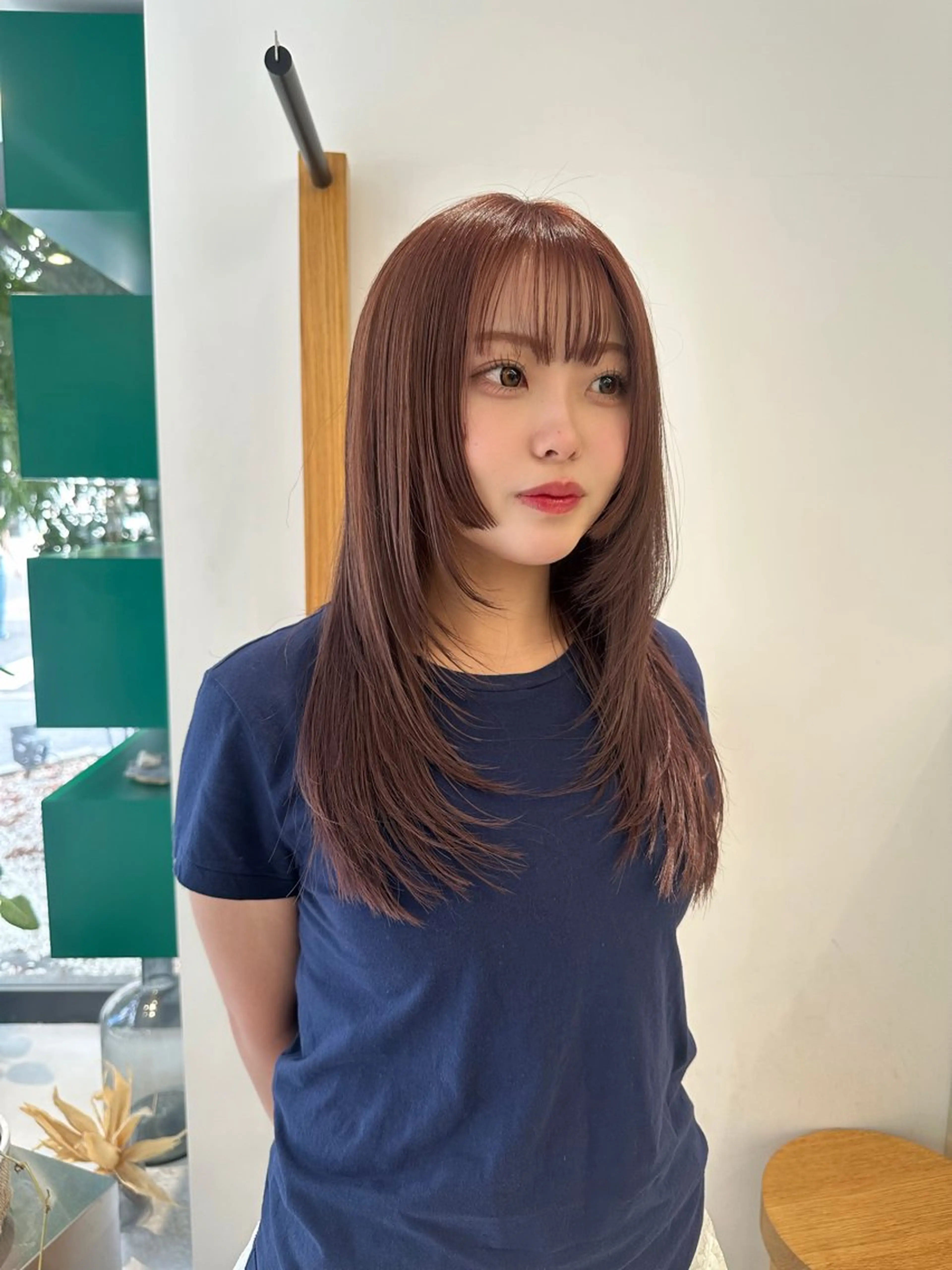 セミロング カラー ベージュカラー ブリーチ ブリーチなしカラー ピンクカラー ピンクベージュ カット ヘアカラー トリートメント ハイトーン/透け感 カラー🎀真香のヘアスタイル