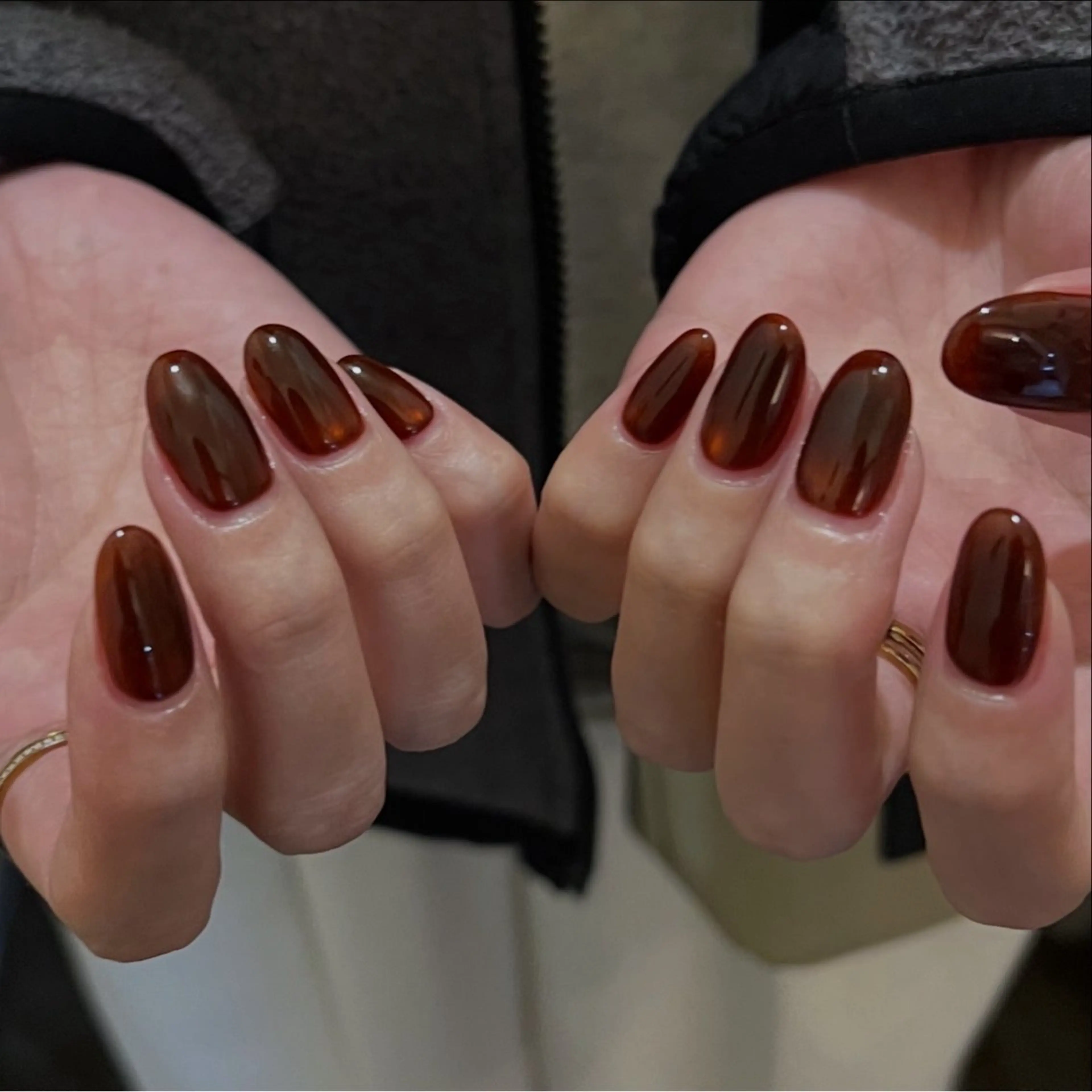 ネイル ボルドー フラッシュネイル マグネットネイル オレンジ urun eriのネイルデザイン