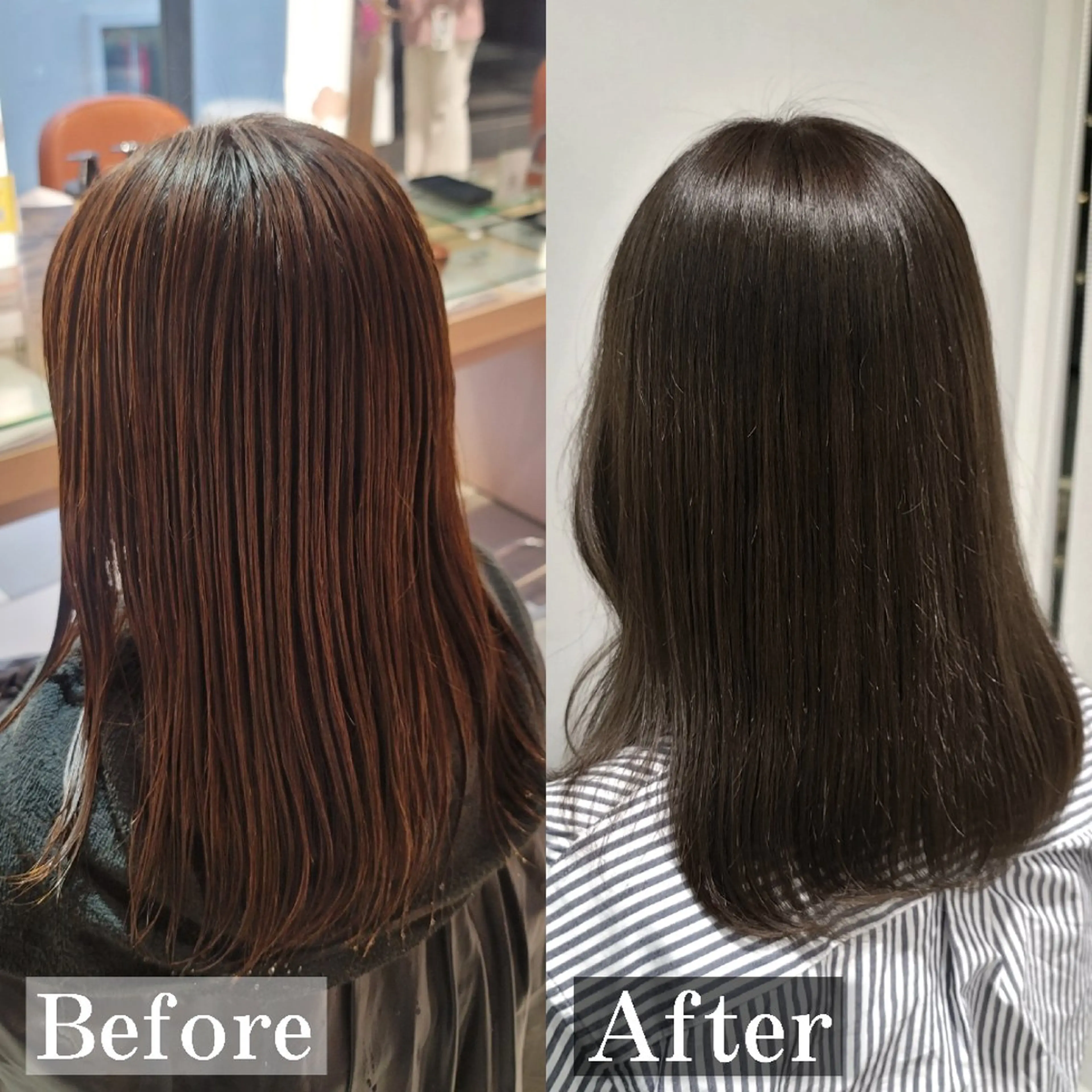 ミディアム カラー カットモデル/ セット/宮里心香のヘアスタイル