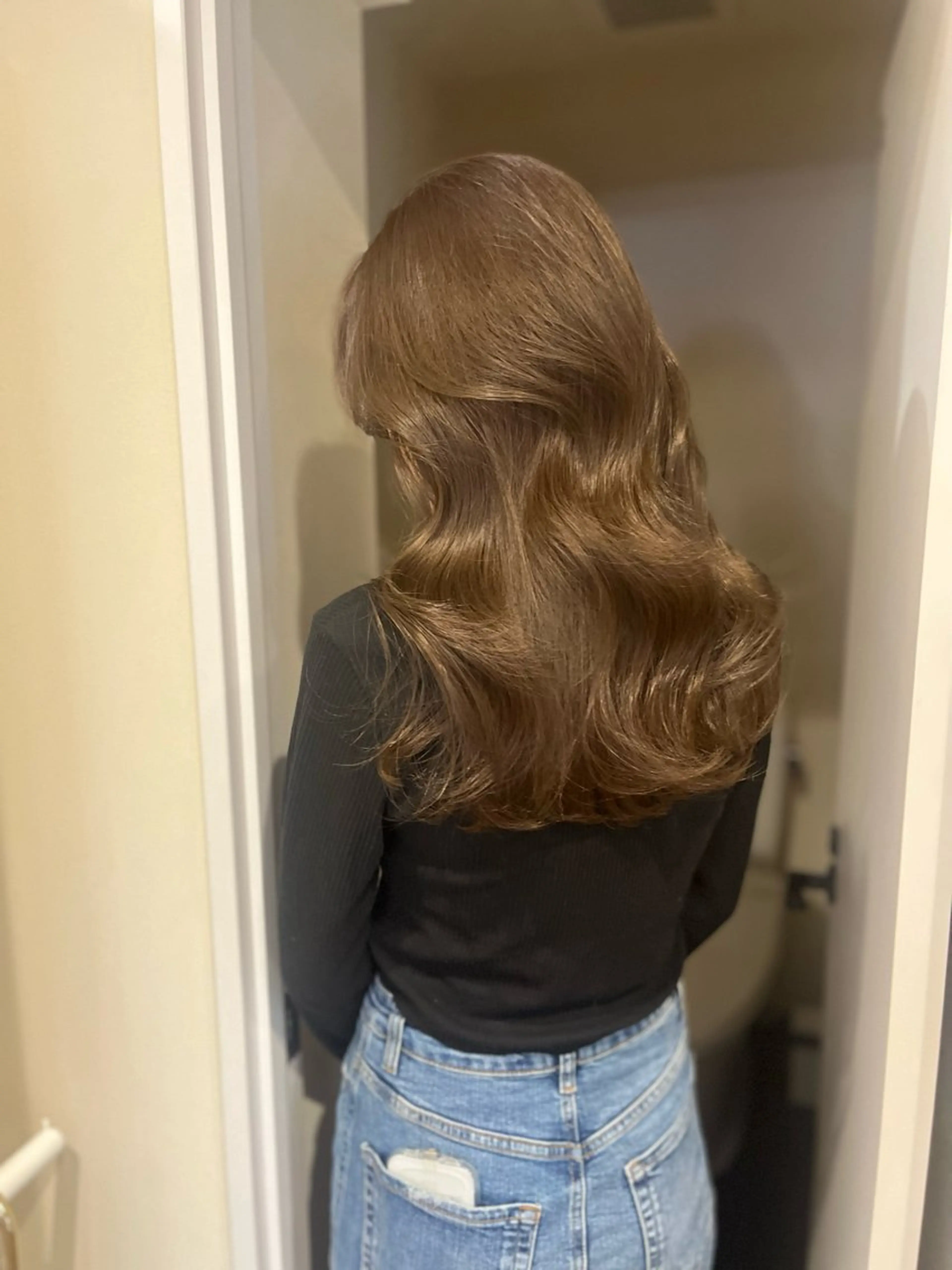 ロング カラー ブリーチなしWカラー /レイヤーカット大阪のヘアスタイル