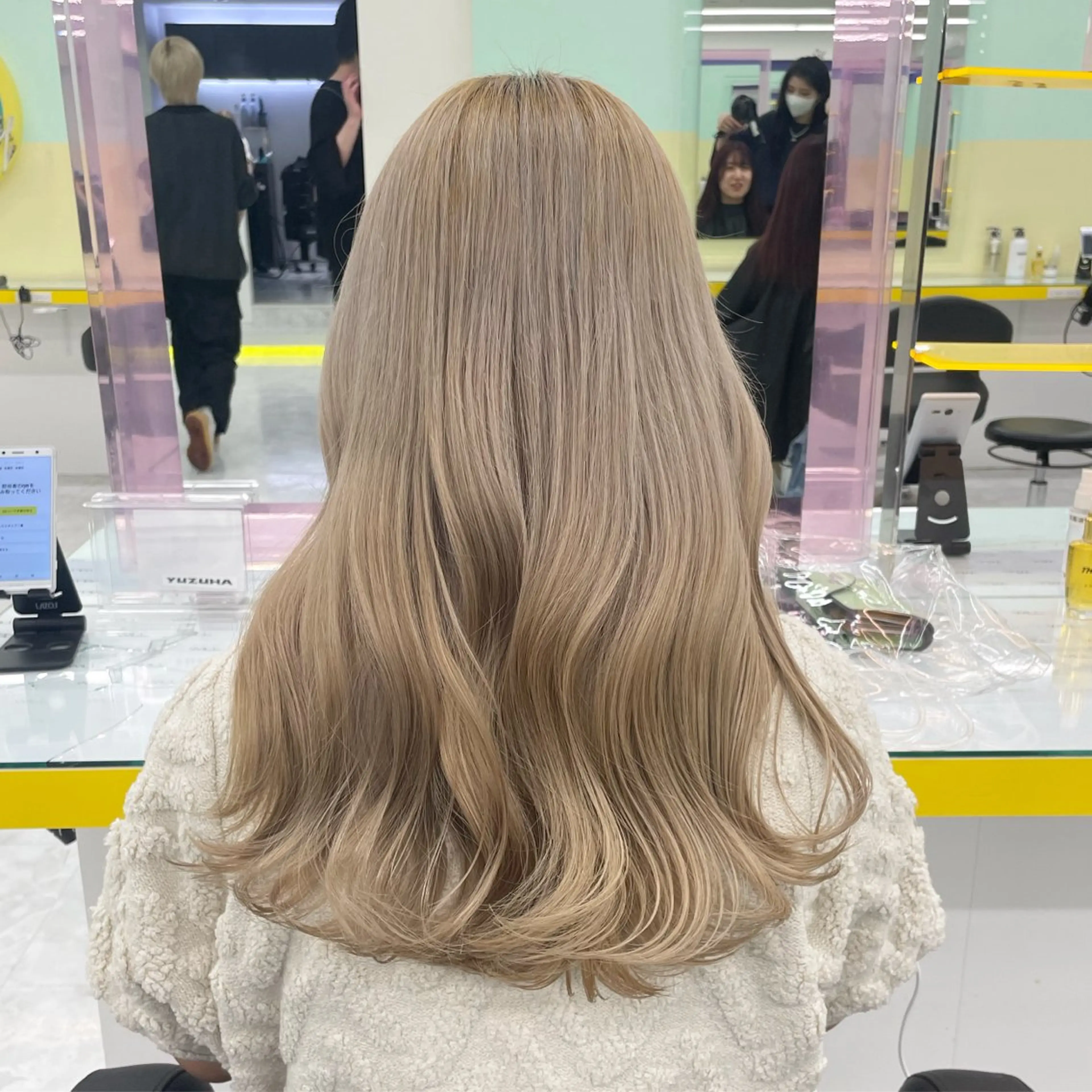 ロング ヘアカラー トリートメント ヘッドスパ ヘアセット 🦋色落ち綺麗カラー メンズYUZU🦋‪のヘアスタイル