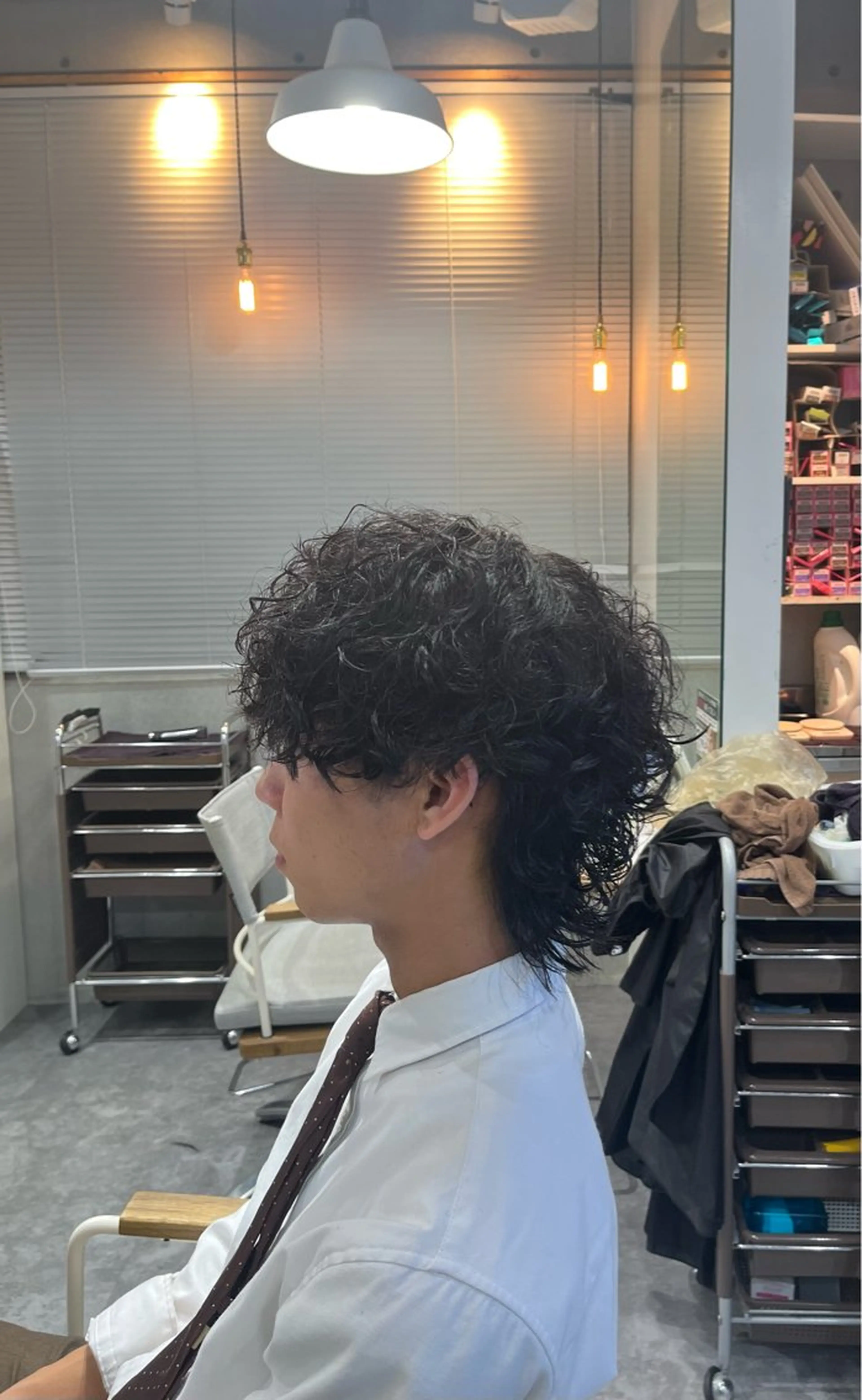 パーマ メンズ メンズパーマ メンズウルフカット ウルフカット スパイラルパーマ メンズ特化美容師 /泉壱恵のヘアスタイル