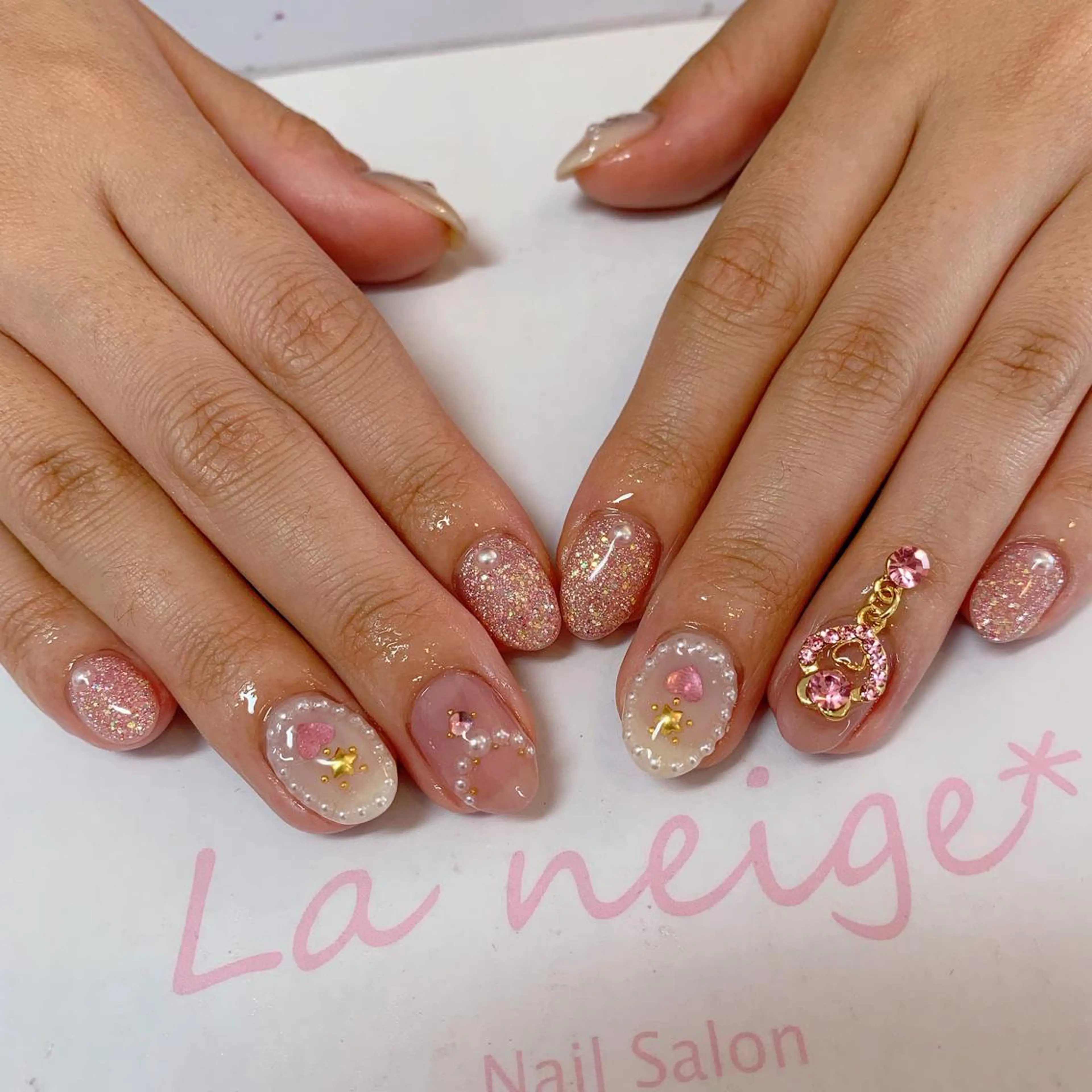 ネイル ハート La neige* yuki 🐩🌙のネイルデザイン