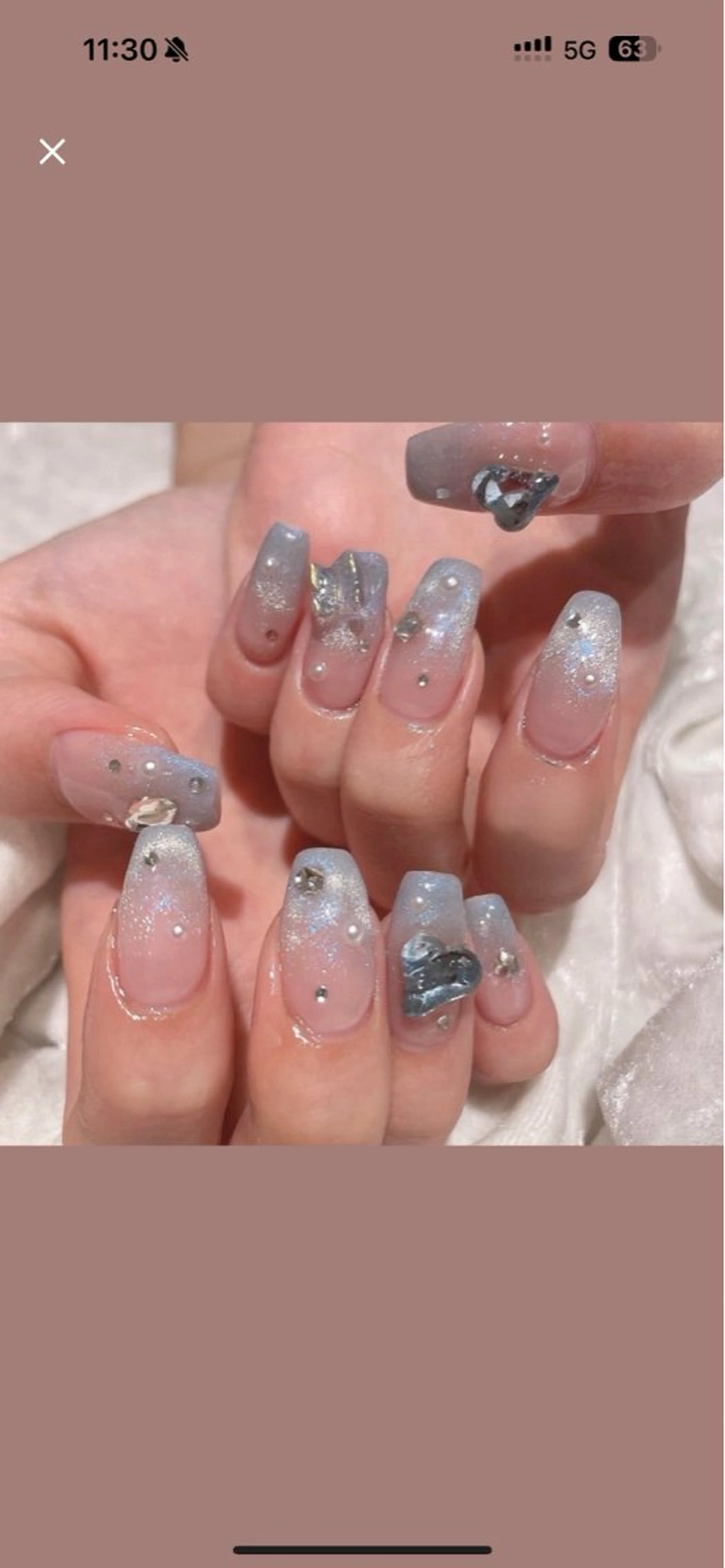 ネイル オーロラネイル 長さ出し フレンチネイル ジェルネイル ガラスフレンチ Rela・S NAILのネイルデザイン